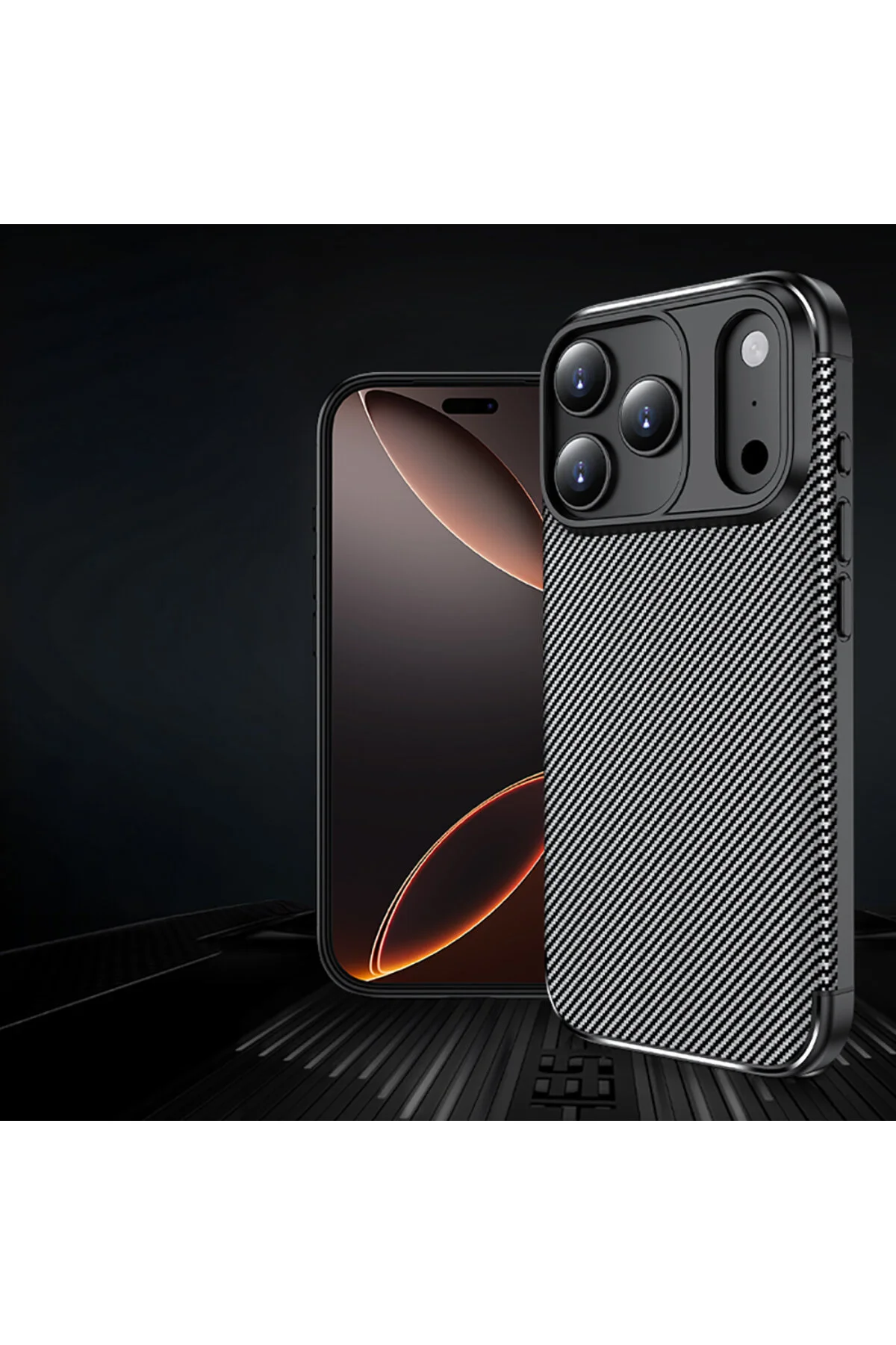 Xiaomi Redmi A5 4G Kılıf Kamera Korumalı Darbe Emici Karbon Fiber Desenli Kapak