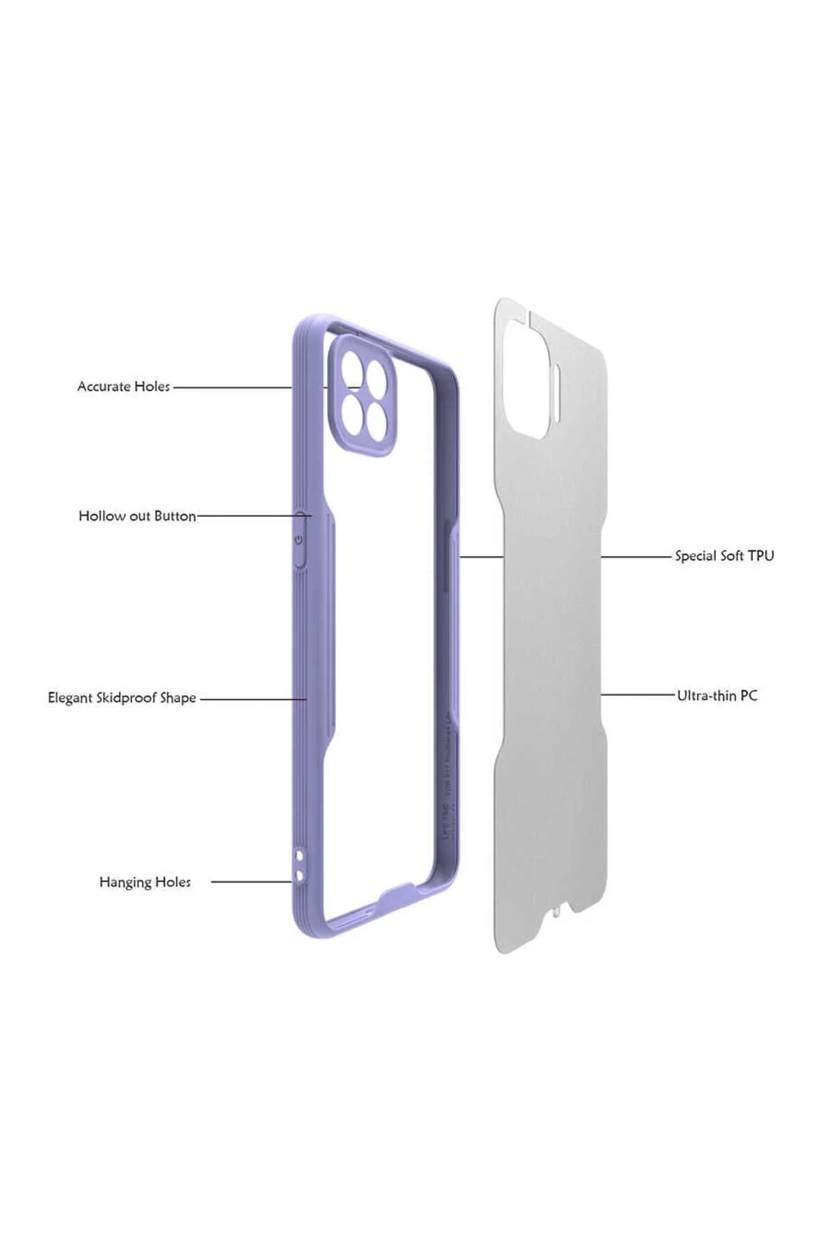 Oppo Reno 4 Lite Uyumlu Kenarları Renkli Arkası Buzlu Bumper Kılıf