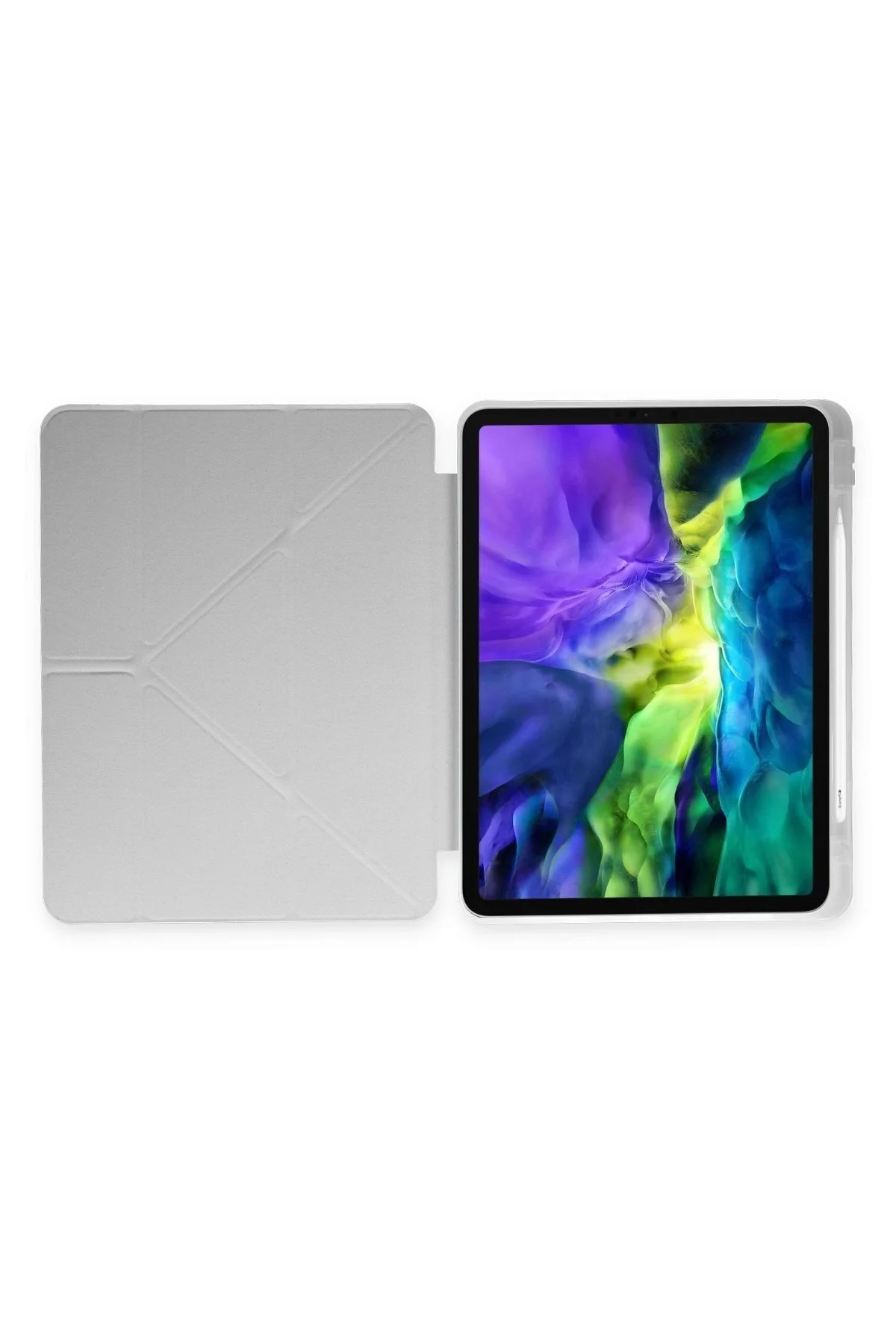 iPad Pro 9.7 Uyumlu Kılıf Kalem Bölmeli Uyku Modlu Smart Case - Gri