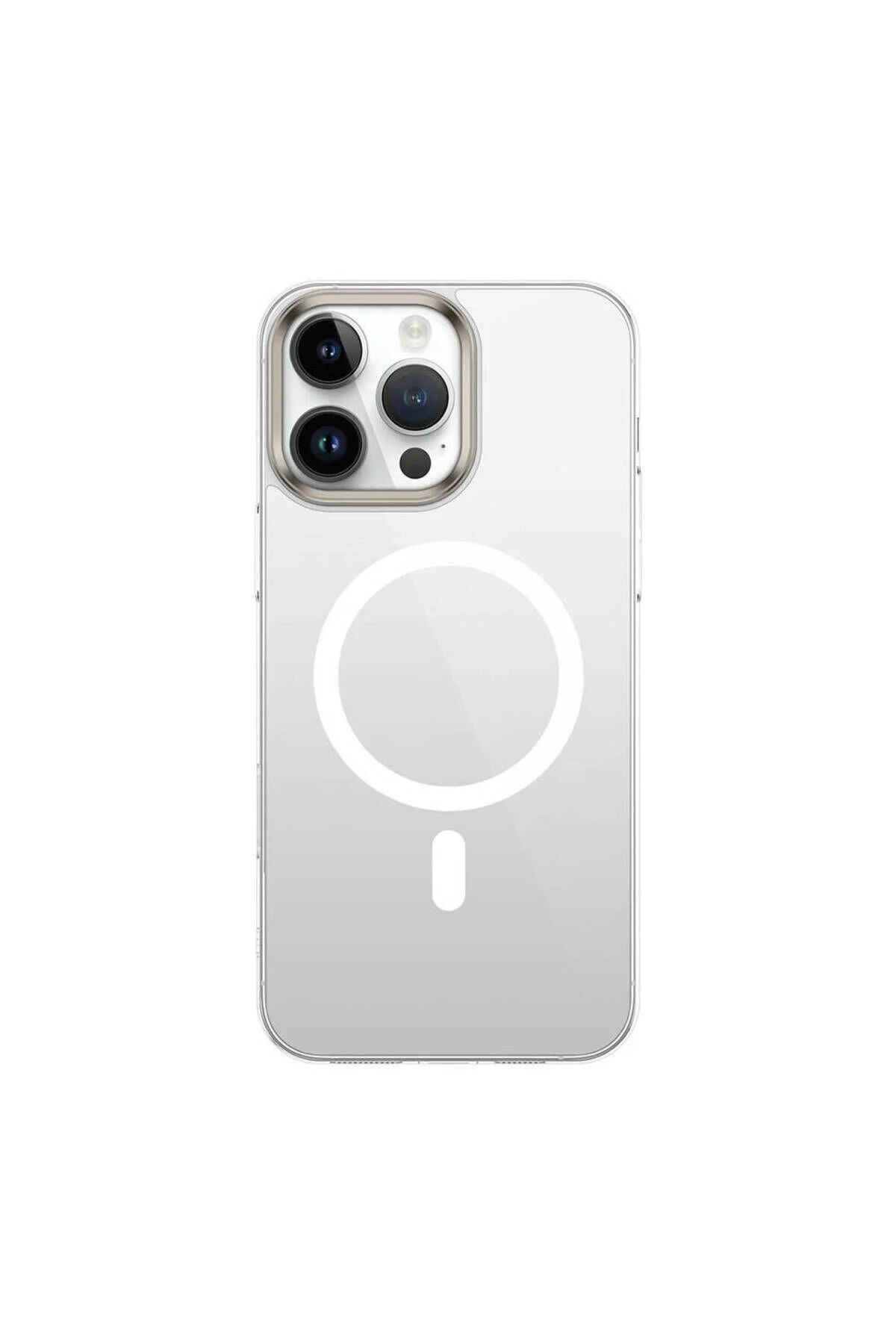 Apple iPhone 16 Pro Max Kılıf Magsafe Şarj Özellikli Şeffaf Cam Arka Yüzey Kapak