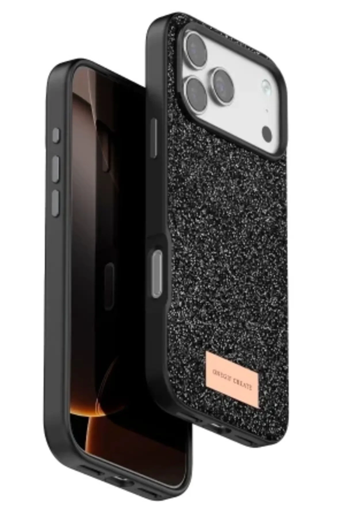 iPhone 17 Pro İçin Uyumlu Parlak Mozaik Taşlı Simli Tasarımlı Diamond Lüks Kapak
