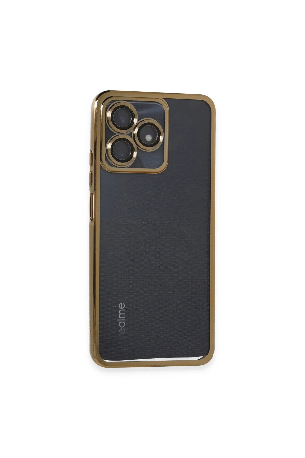 Realme C53 İçin Uyumlu 3D Kamera Korumalı Şeffaf Tasarım Bumper Kılıf