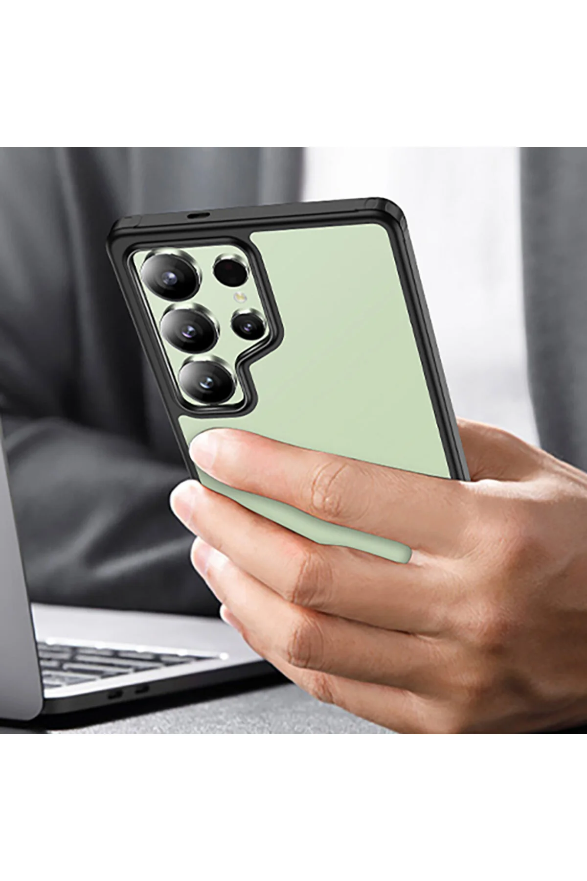Samsung Galaxy S25 Ultra Kılıf Kamera Koruma Çıkıntılı Şeffaf Arka Yüzeyli A++ Kalite Kapak
