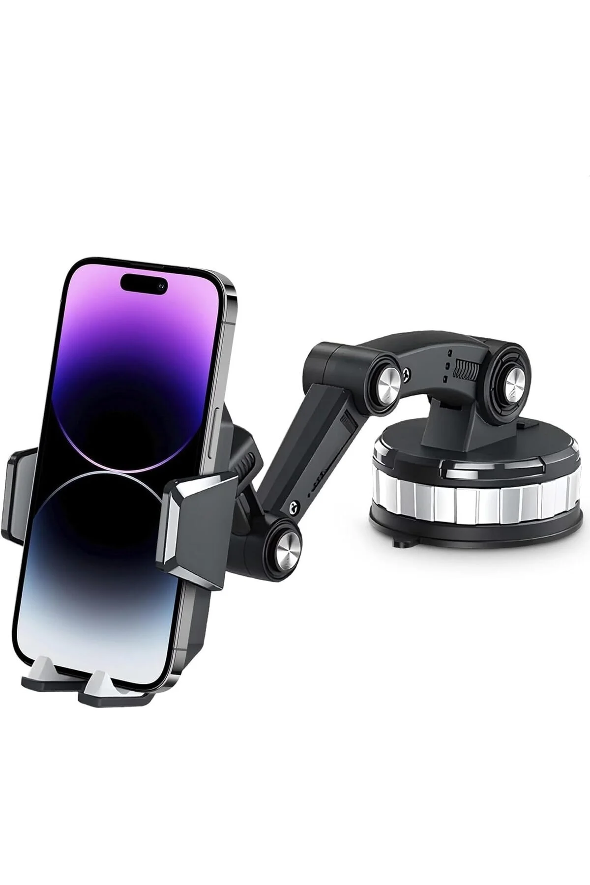 Mekanizmalı Dönebilen Uzayabilen Kollu Vantuzlu Akrobat Araç İçi Telefon Tutucu