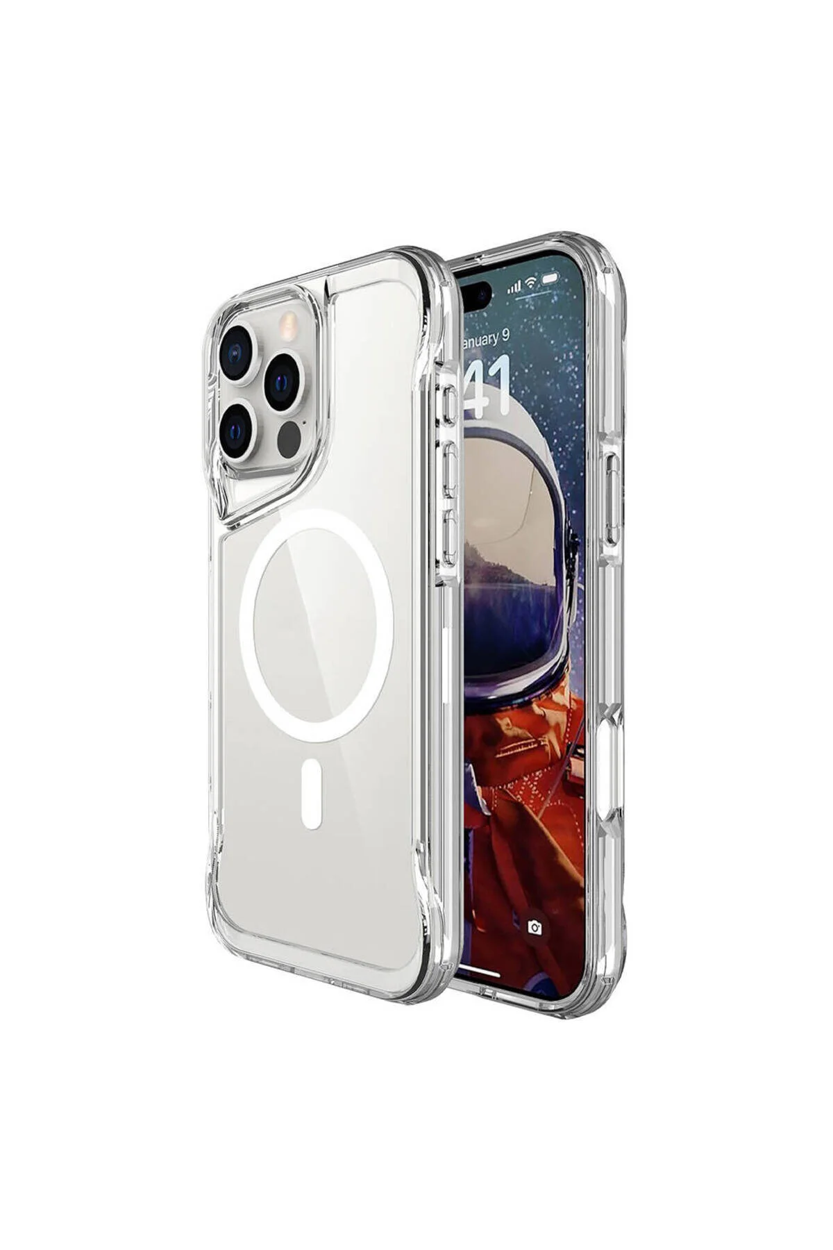 Apple iPhone 16 Pro Max Uyumlu Magsafe Özellikli Özel Tasarım Şeffaf Kapak