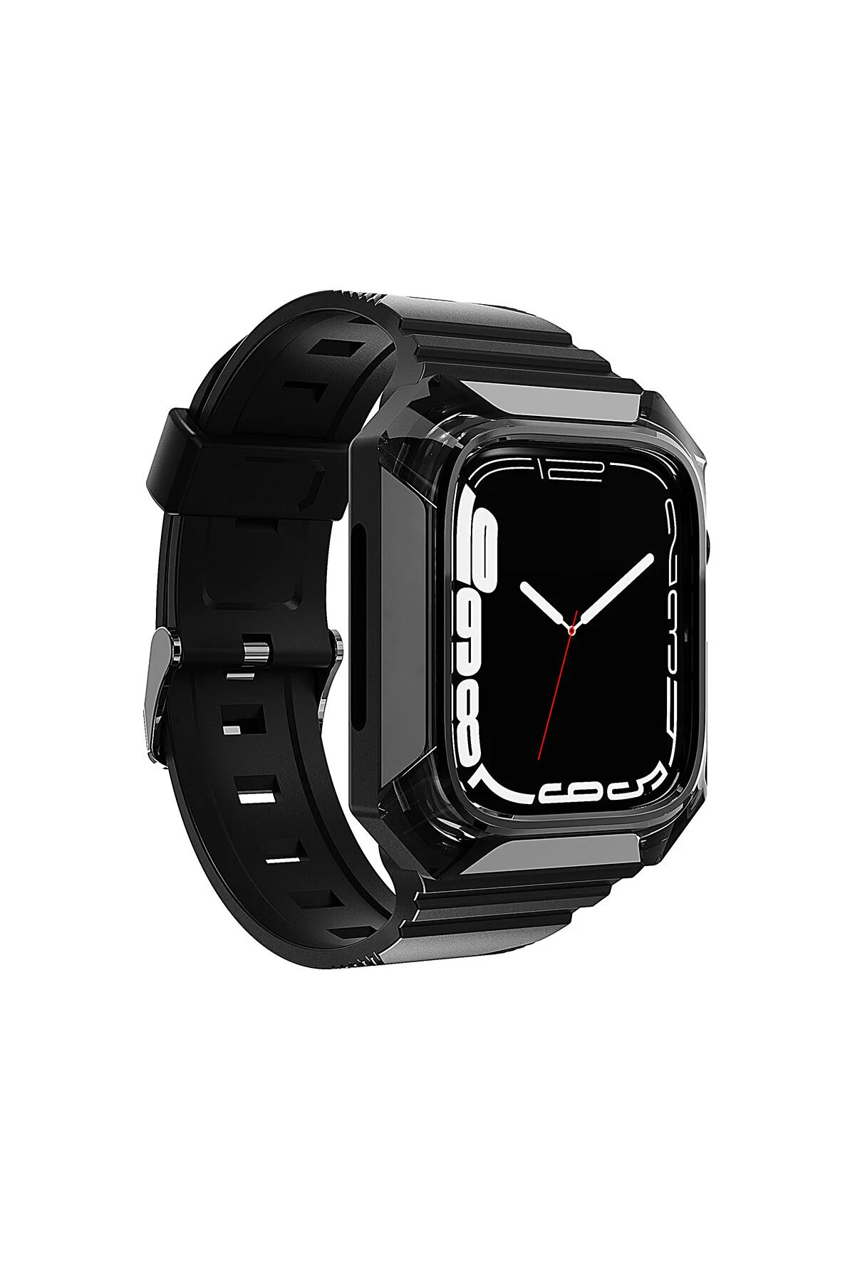 Watch 7 41mm İçin Uyumlu Sert PC Kasa Koruyuculu Silikon Kordon