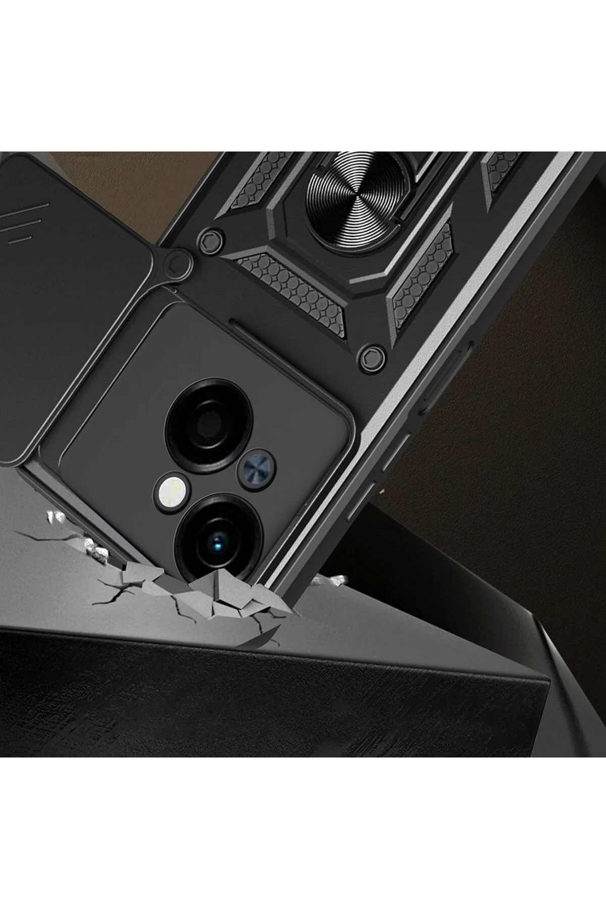 Tecno Spark Go 1 2025 Kılıf Yüzüklü Stand Olabilen Kamera Korumalı Magnetic Tpu Tank Kapak