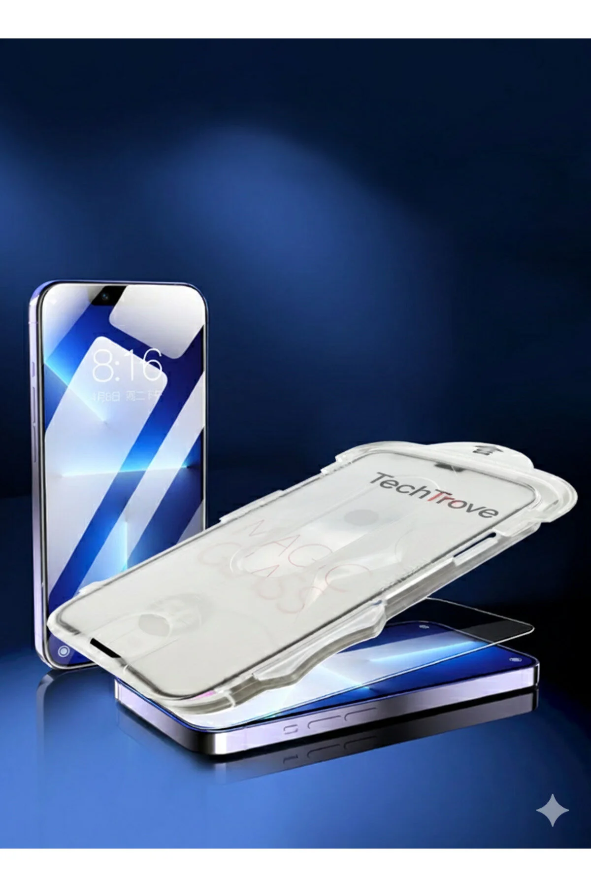 Apple iPhone 12 Pro Max Kolay Uygulama Aparatlı 5D Magic Glass Cam Ekran Koruyucu