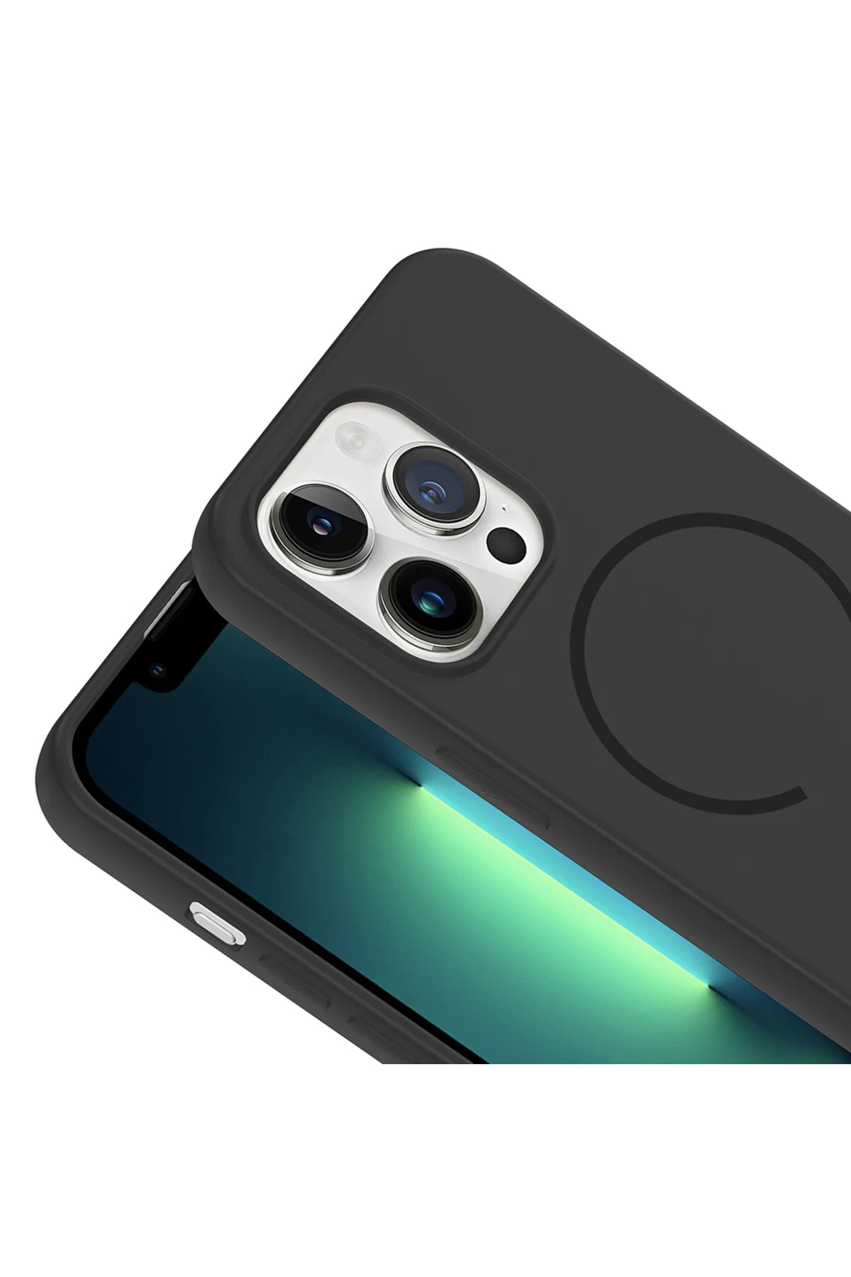 iPhone 13 Pro İçin Uyumlu M-Safe Özellikli Soft Renkli Elde Kaymaz Silikon Kılıf