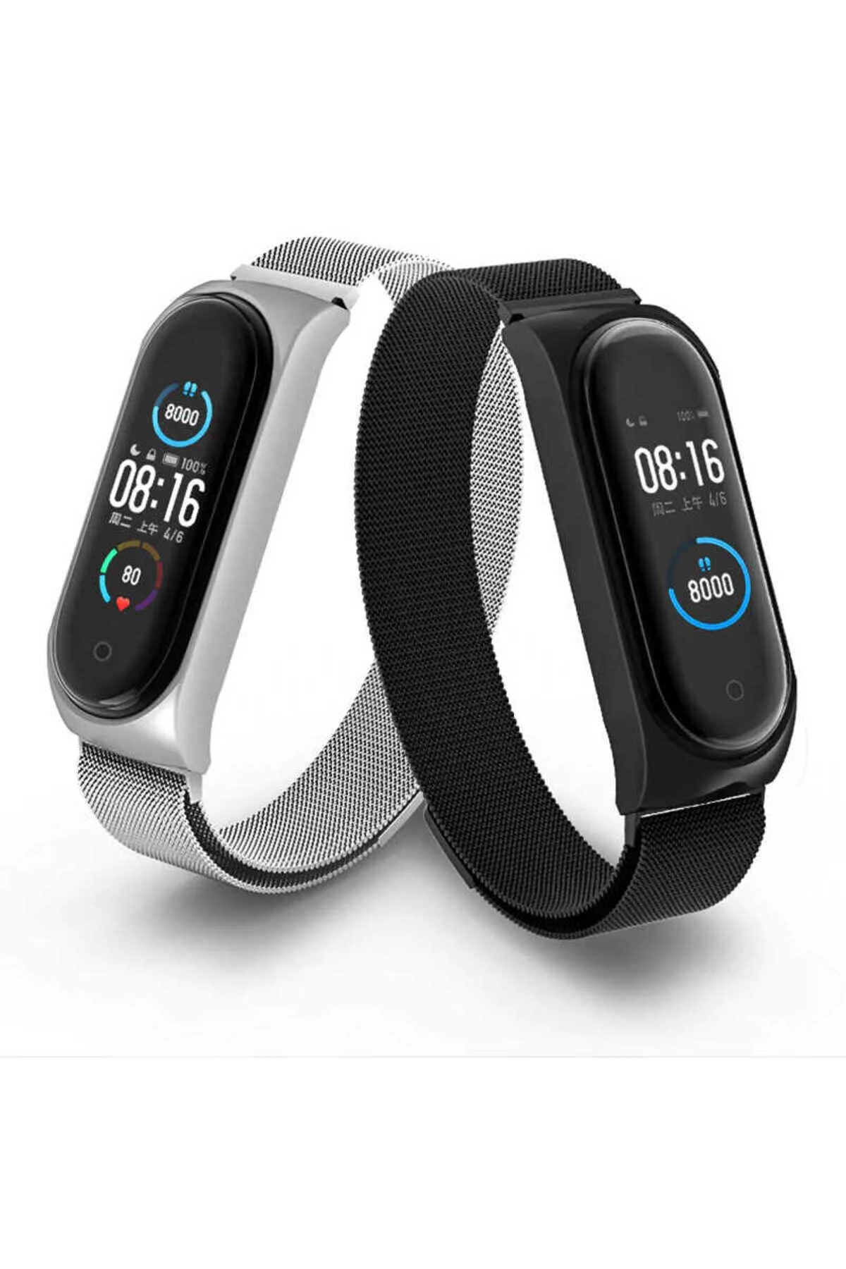 Mi Band 6 İçin Uyumlu Renkli Metal Hasır Kordon