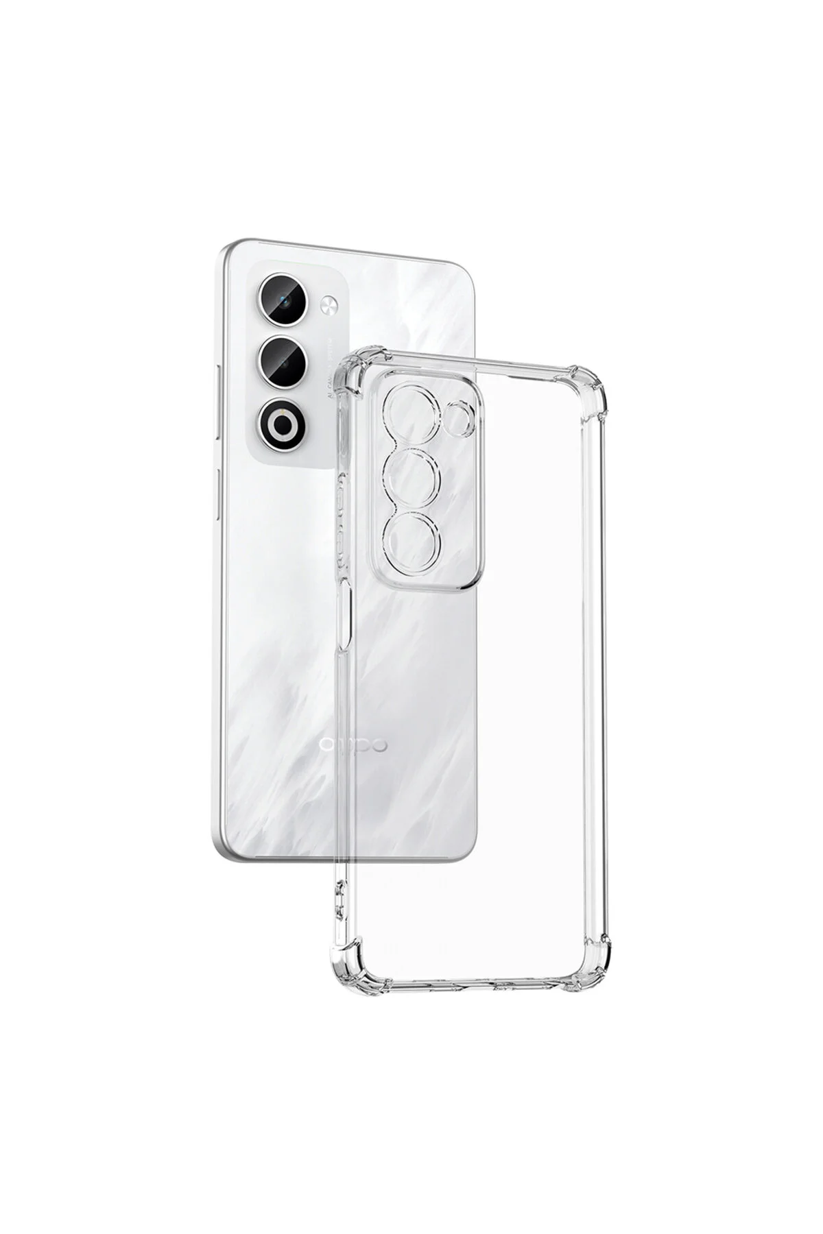 Oppo A5 Uyumlu Şeffaf Tasarımlı Köşe Korumalı Silikon Kılıf