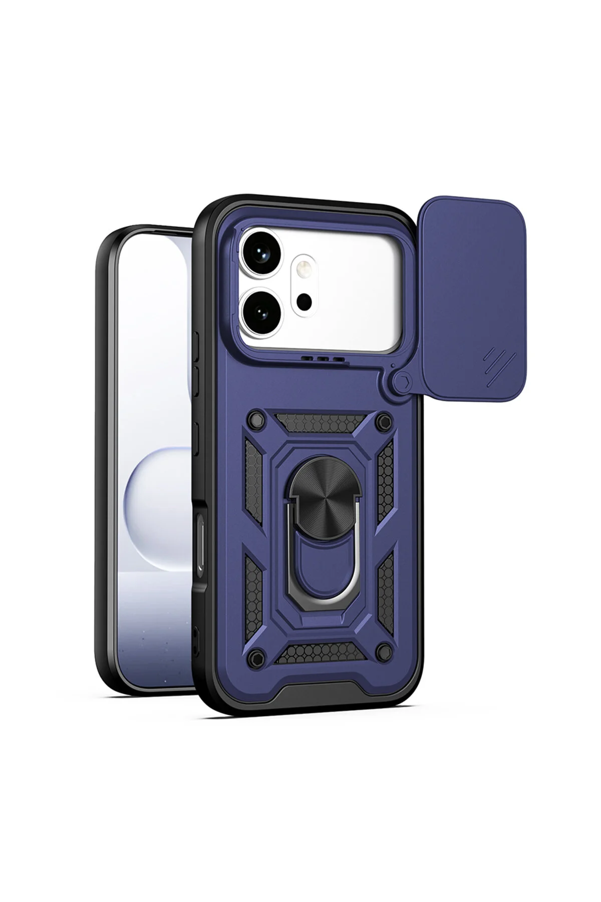 Honor 600 5G İçin Uyumlu Sürgülü Korumalı Yüzüklü Standlı Magnetic Tpu Tank Kapak