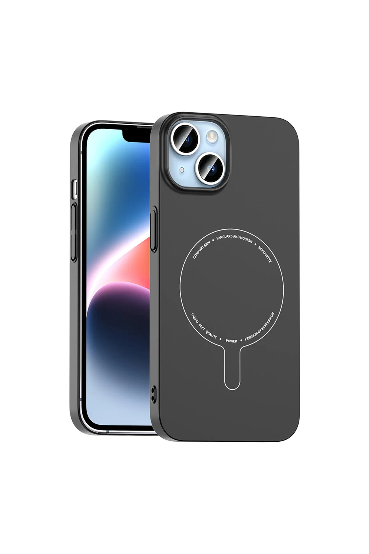 iPhone 13 İçin Uyumlu M-Safe Şarj Özellikli Kamera Korumalı Sert PC Kapak