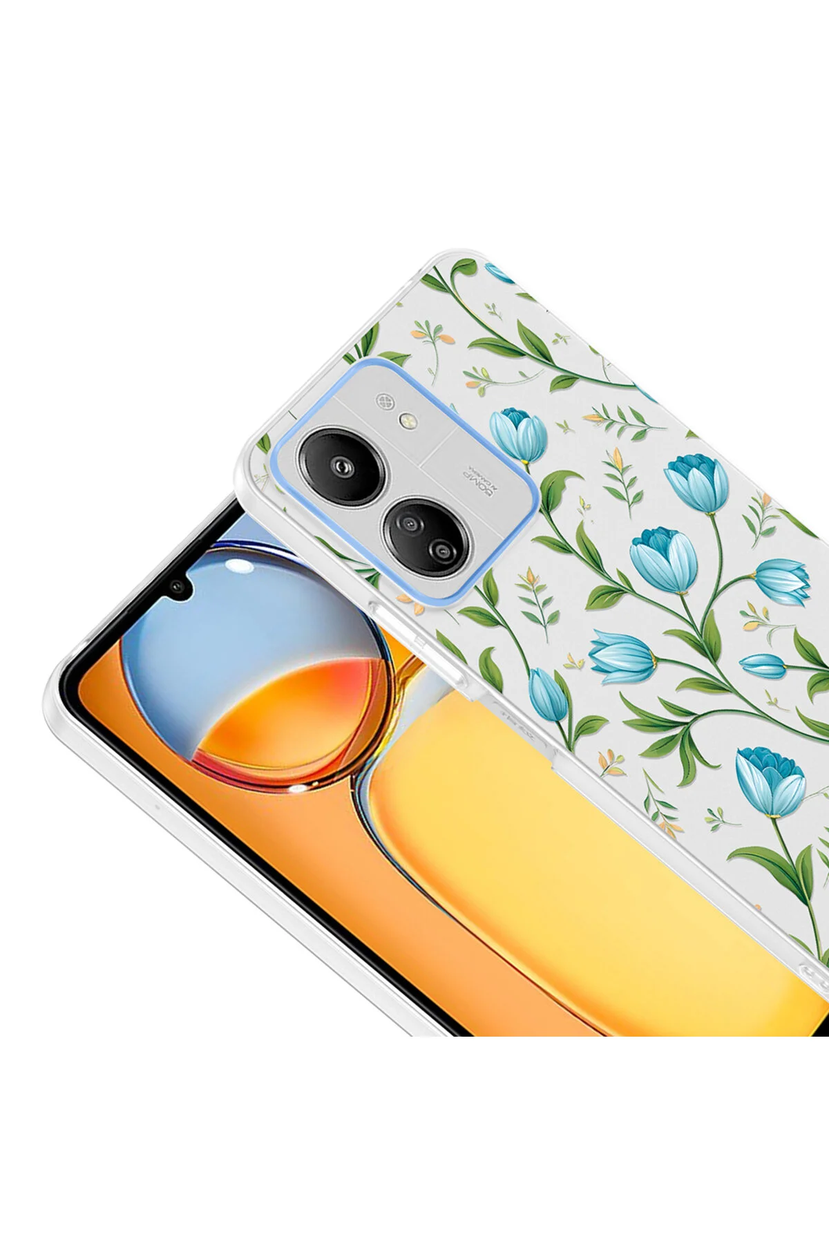 Redmi 13C Uyumlu Desenli Şeffaf Kılıf Kamera Korumalı İnce Kapak