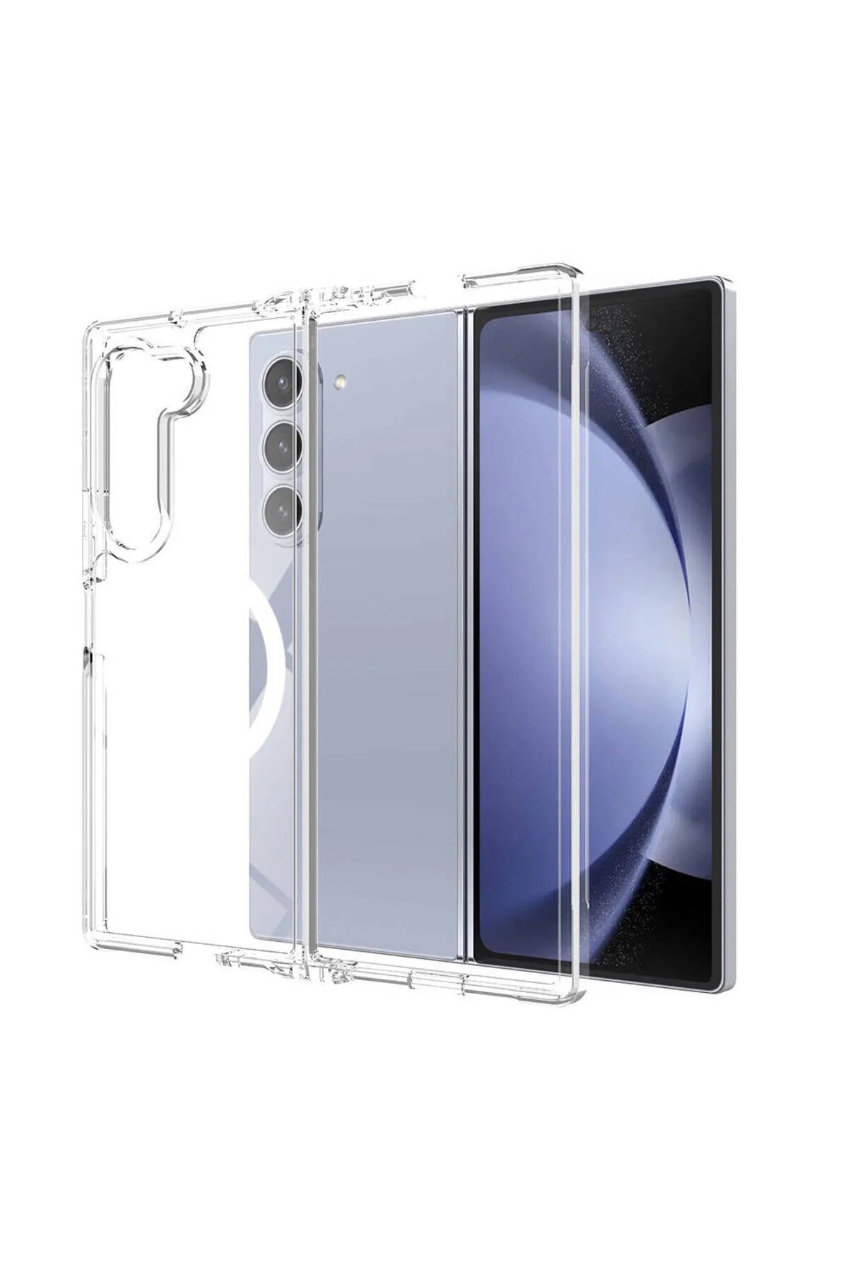 Galaxy Z Fold 6 İçin Uyumlu Magsafe Şarj Destekli Şeffaf Pc Kılıf