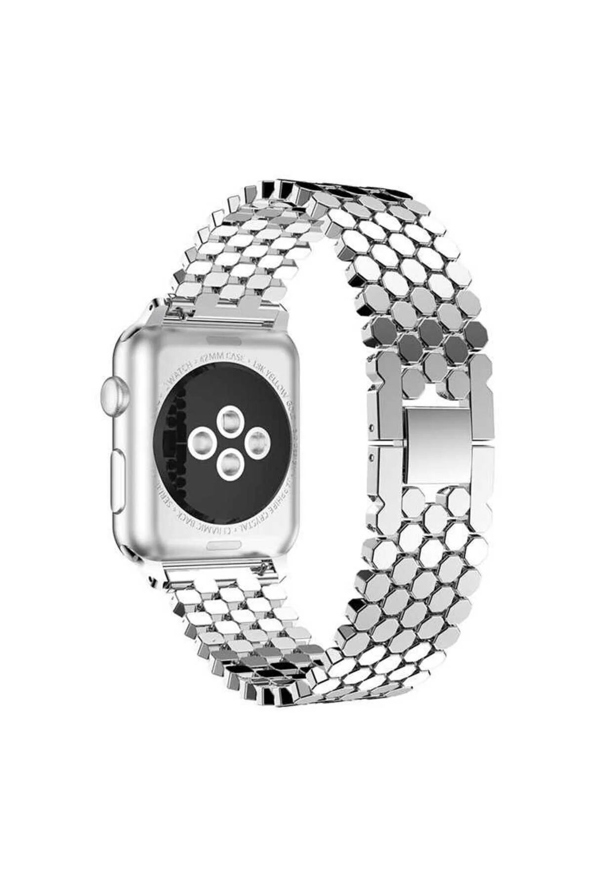 Watch 42mm İçin Uyumlu Metal Bal Peteği Tasarım Kordon