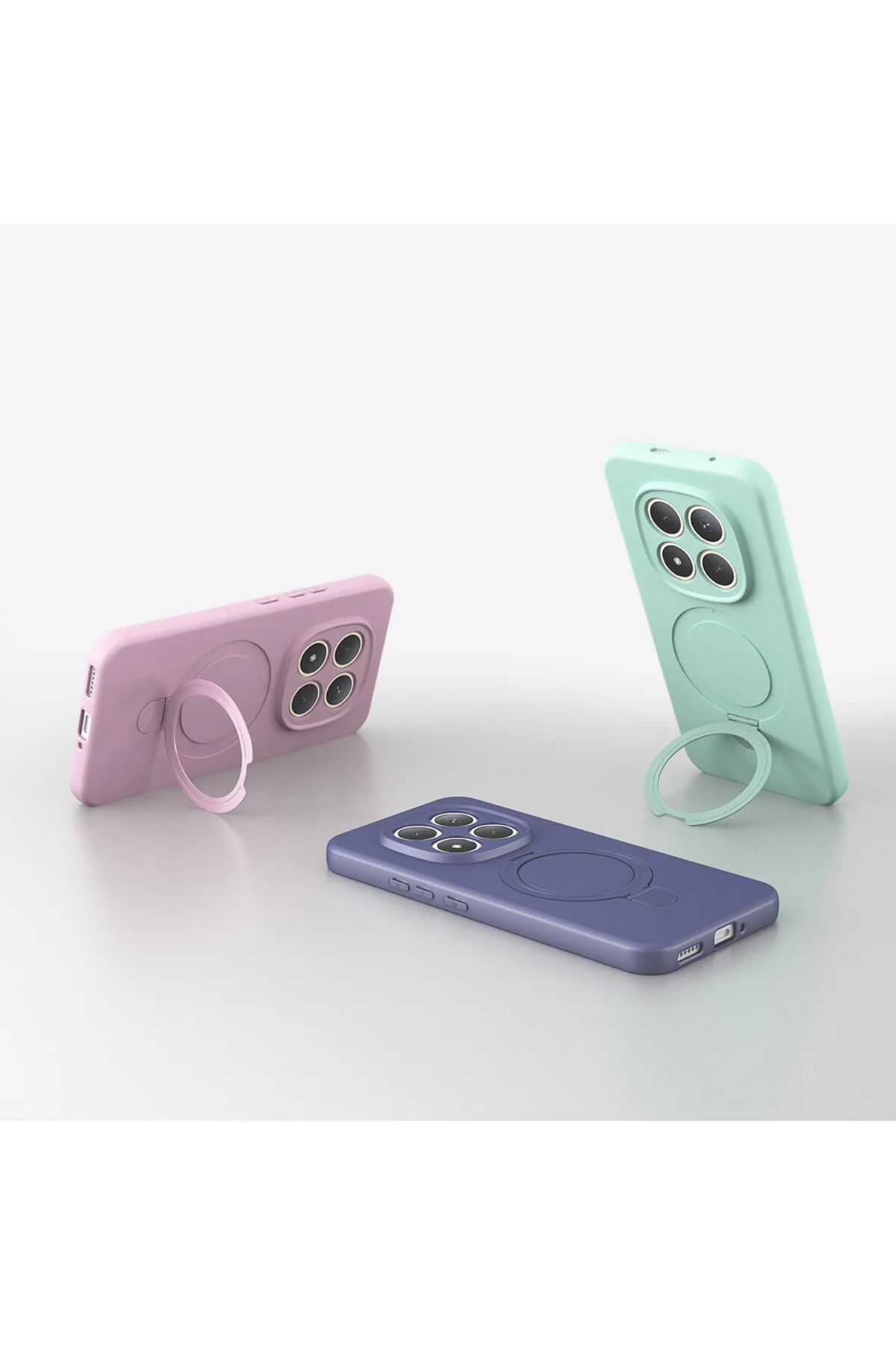 Redmi Note 15 Pro 4G İçin Uyumlu Soft Tasarım Magsafe Halka Stand İçi Kadife Kapak