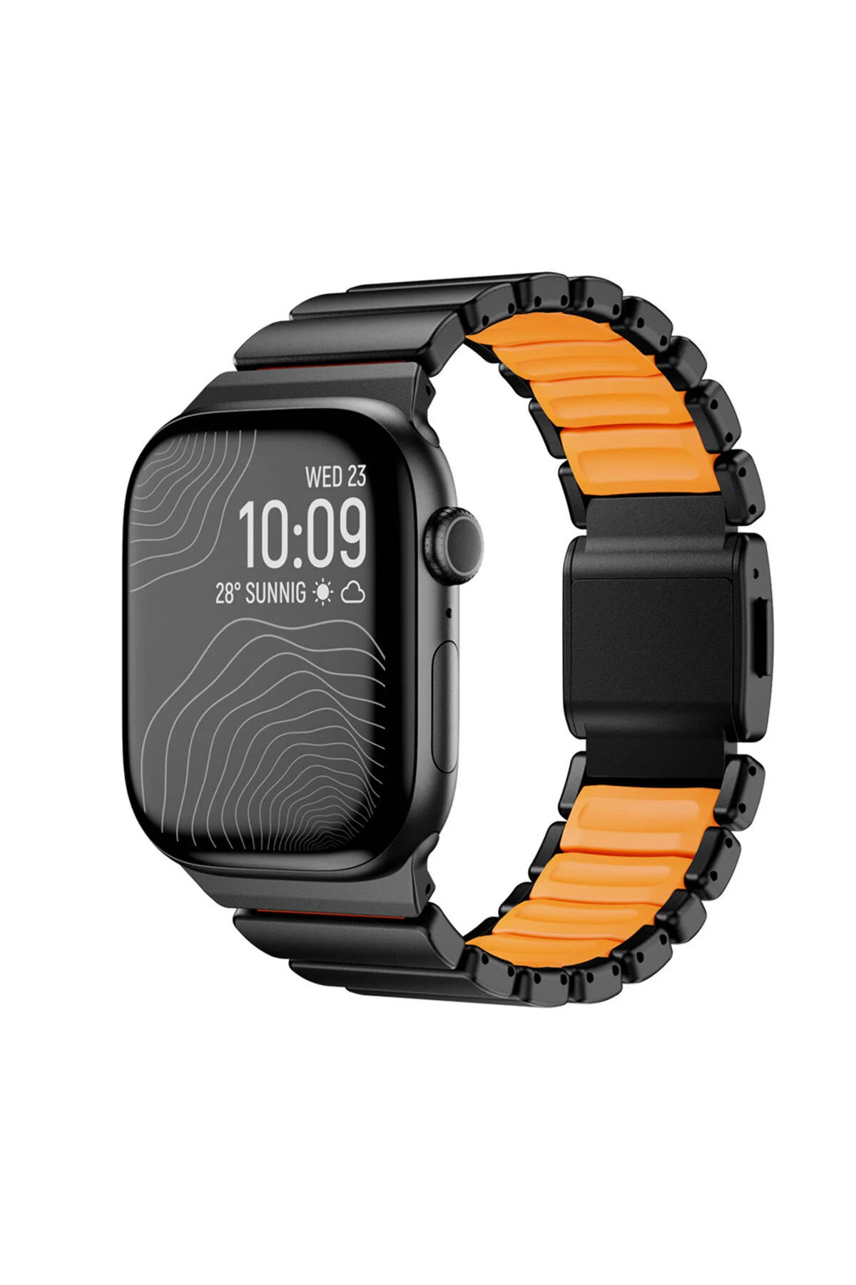 Watch 42mm İçin Uyumlu Renkli Tasarımlı Metal Silikon Kordon