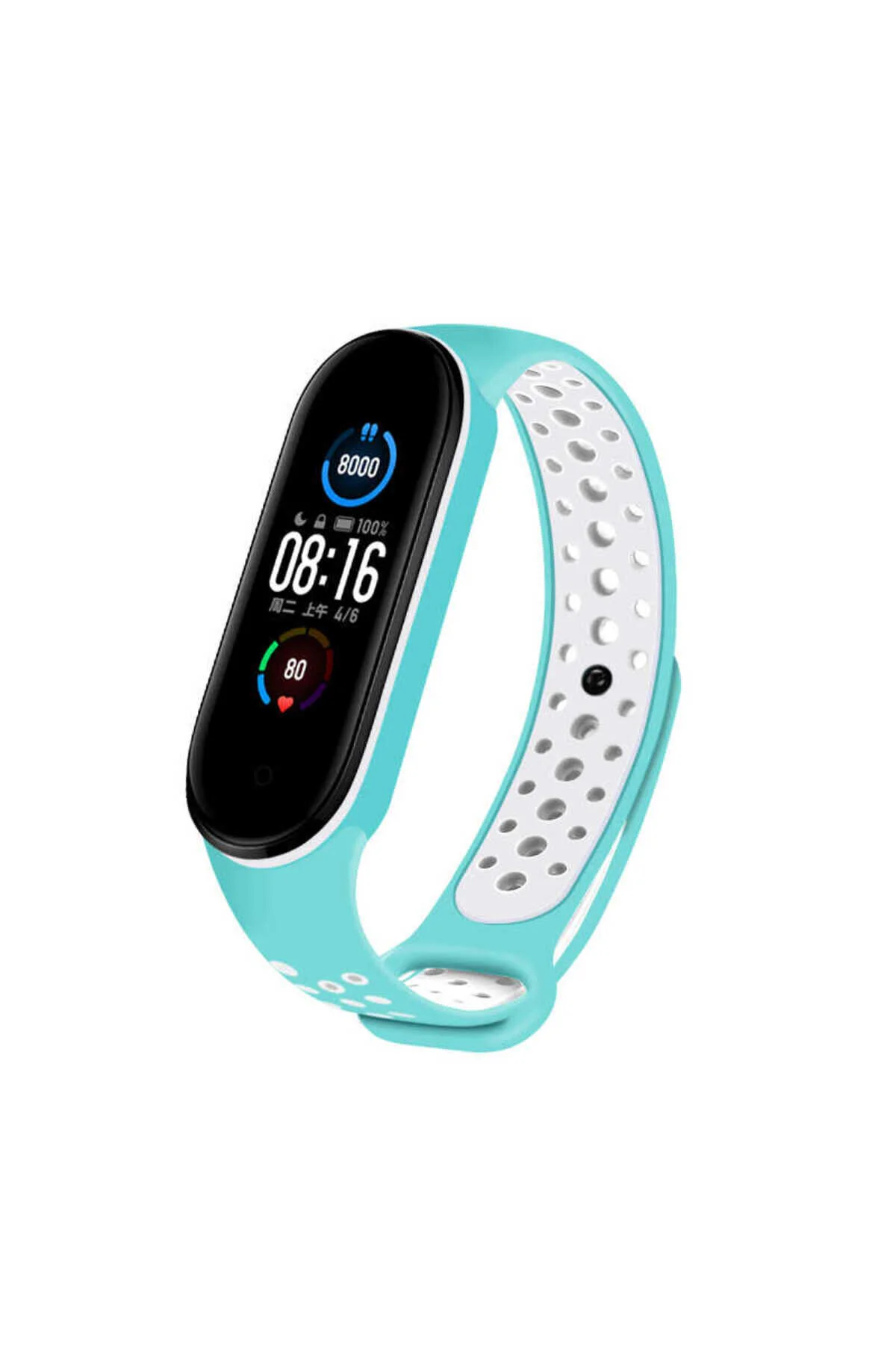 Mi Band 6 İçin Uyumlu Delikli Tasarımlı Renkli Kayış Kordon