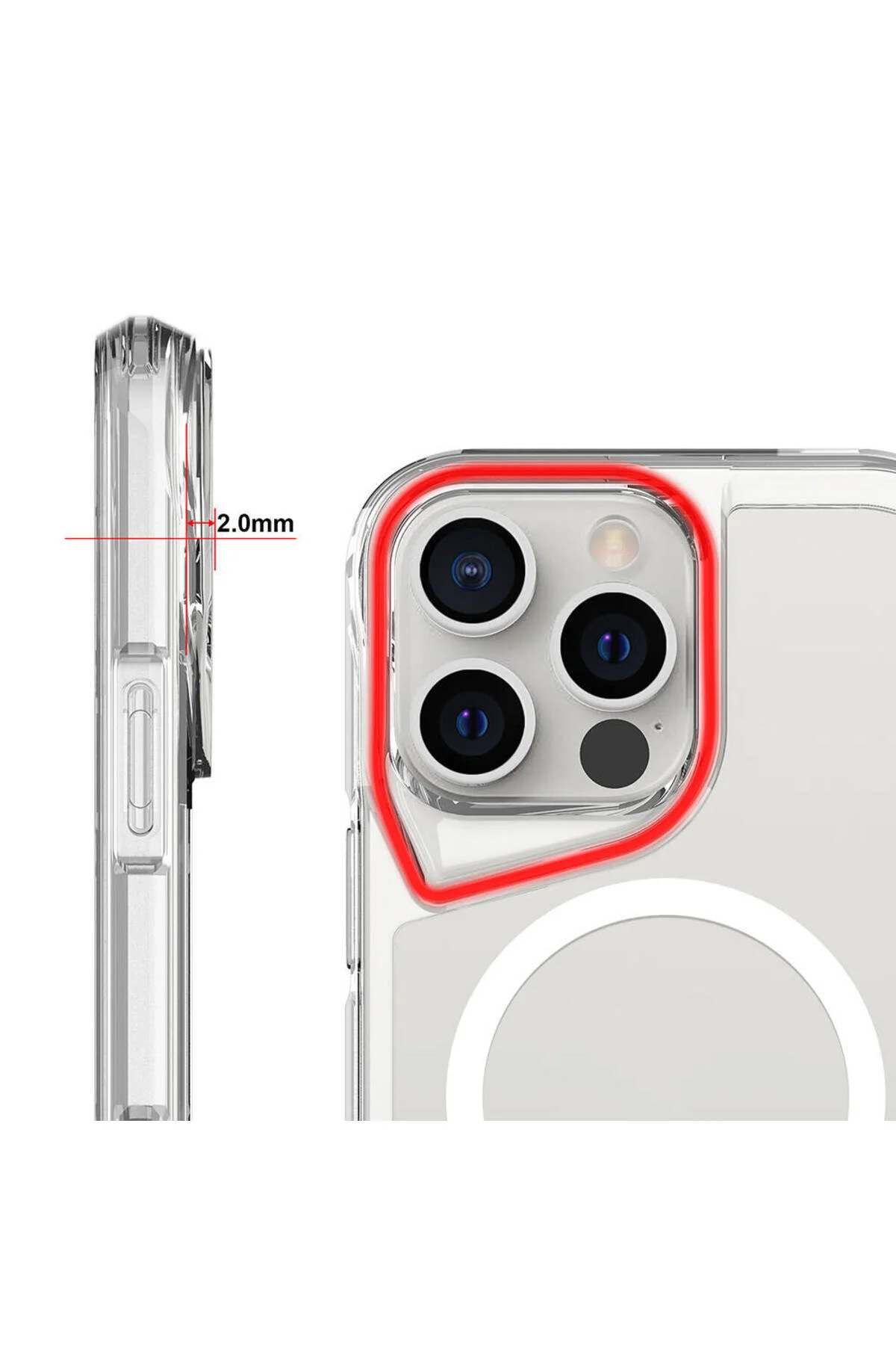 Apple iPhone 16 Pro Max Uyumlu Magsafe Özellikli Özel Tasarım Şeffaf Kapak