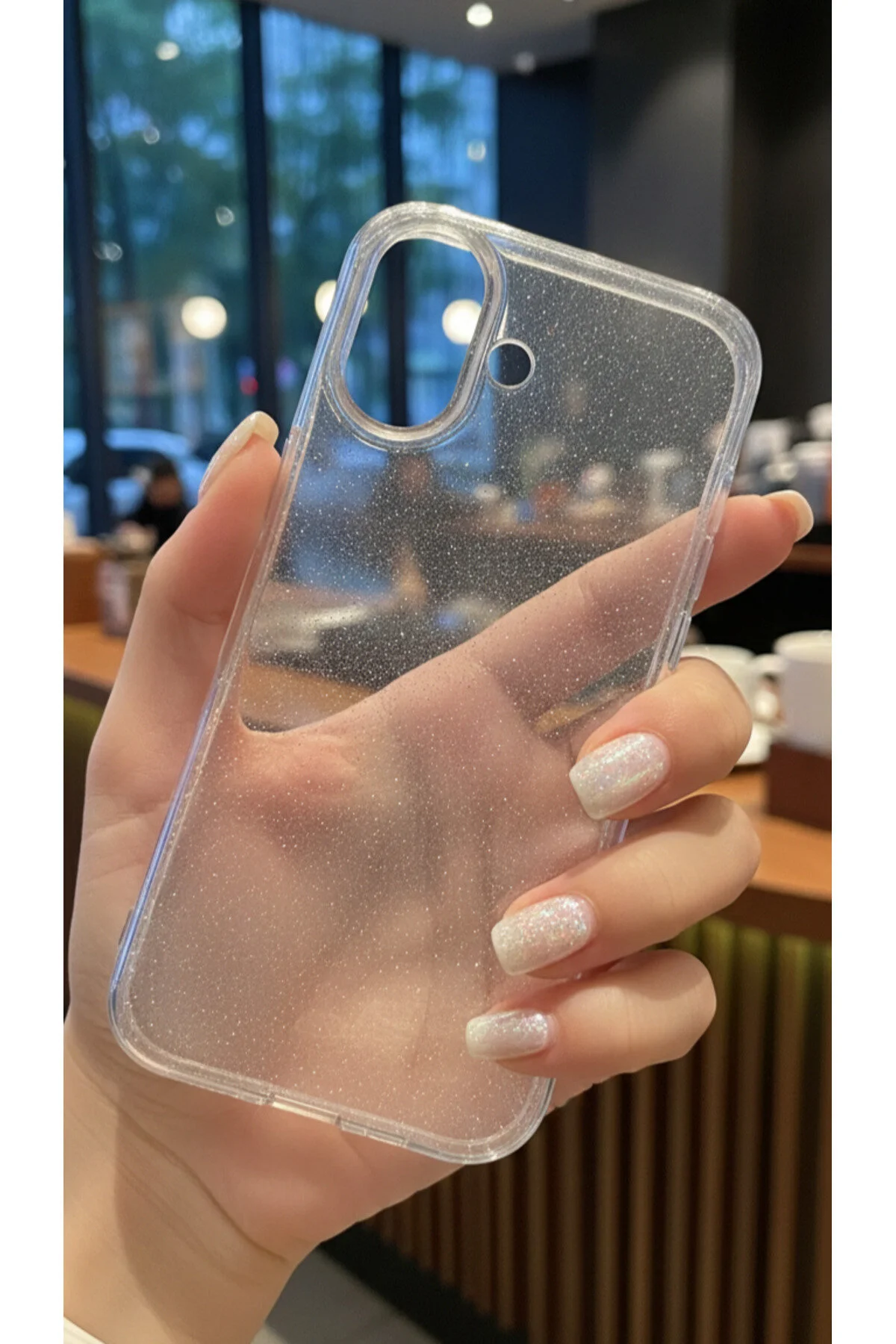 Apple iPhone 17 İçin Uyumlu Premium Simli Şeffaf Koruyucu Arka Kapak