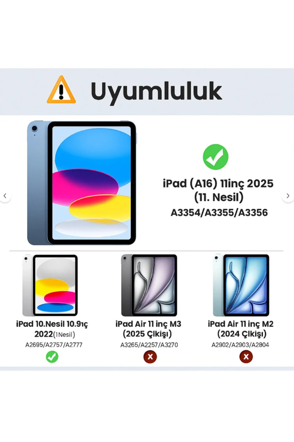 İpad 11 (A16) 2025 10. Nesil 10.9 Uyumlu Kılıf 360 Derece Dönebilen Standlı Kılıf A3354 A3355