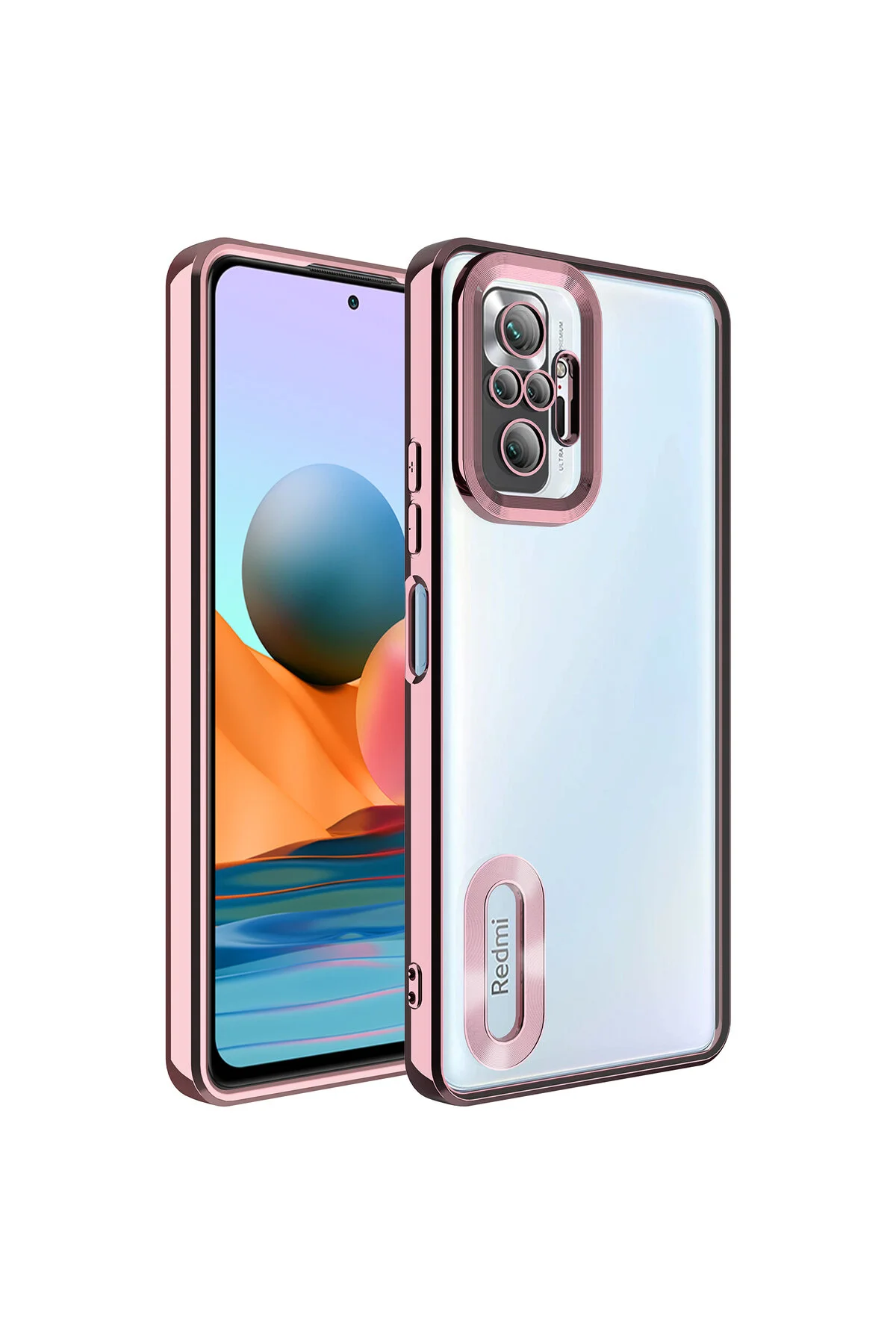 Xiaomi Redmi Note 10 Pro Uyumlu Logo Gösteren Kamera Korumalı Renkli Tasarım Kılıf