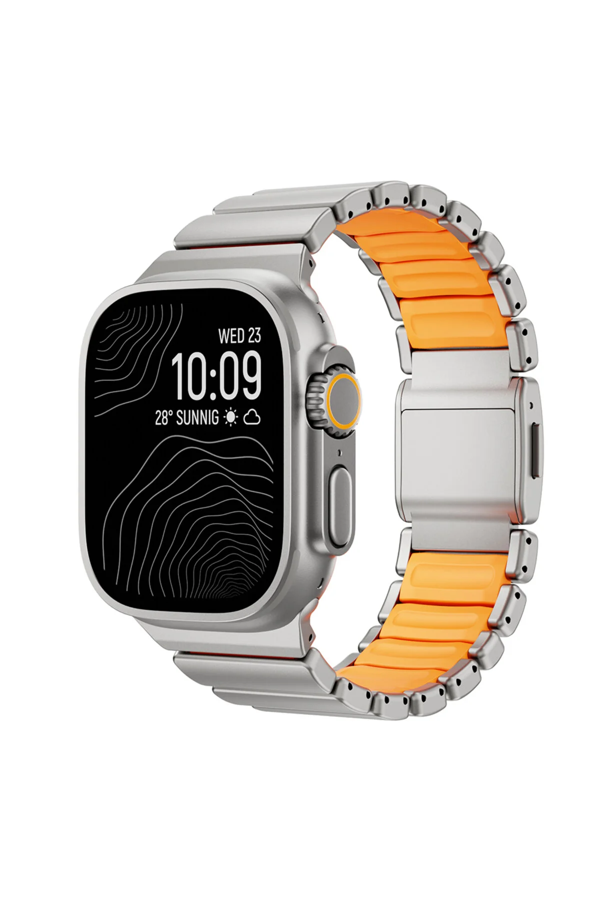 Watch Ultra 49mm İçin UyumluTitanyum Silikon Kordon