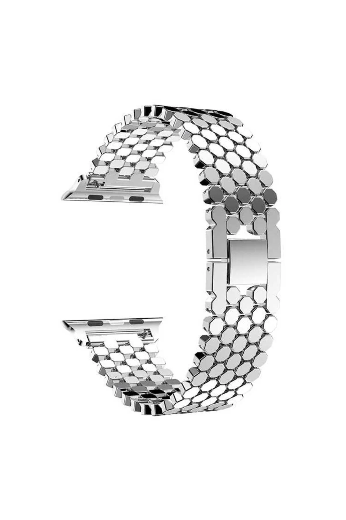 Watch 42mm İçin Uyumlu Metal Bal Peteği Tasarım Kordon