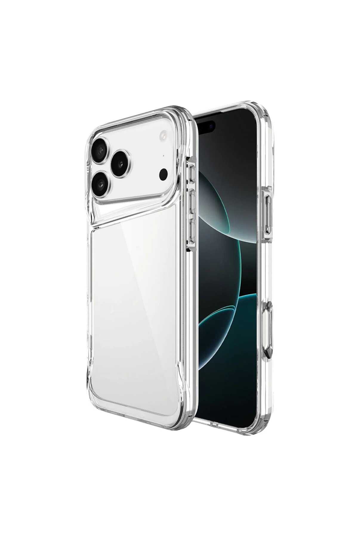 Apple iPhone 17 Pro Max Kılıf Kamera Koruma Çıkıntılı Sararmaz Leke Tutmaz Şeffaf Kapak