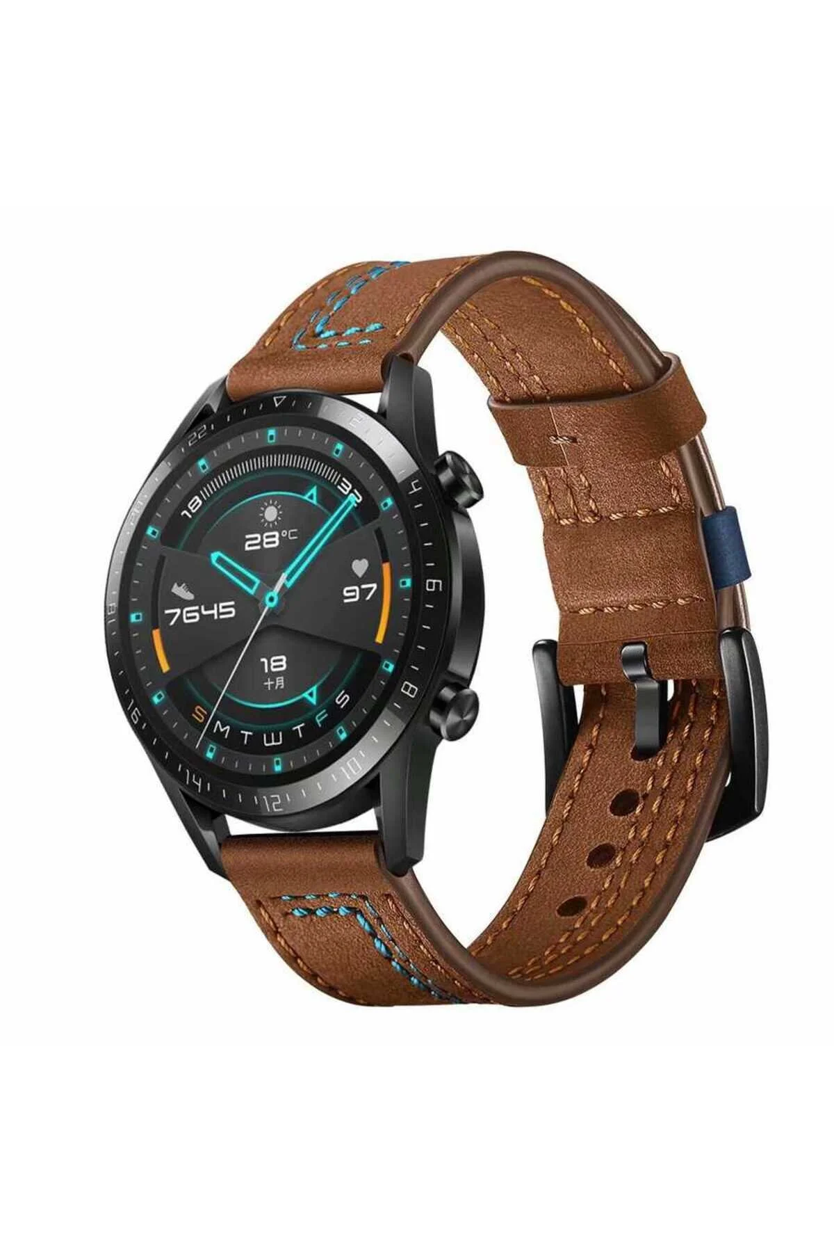 Galaxy Watch 46mm (22mm) İçin Uyumlu Deri Strap Kayış Kordon