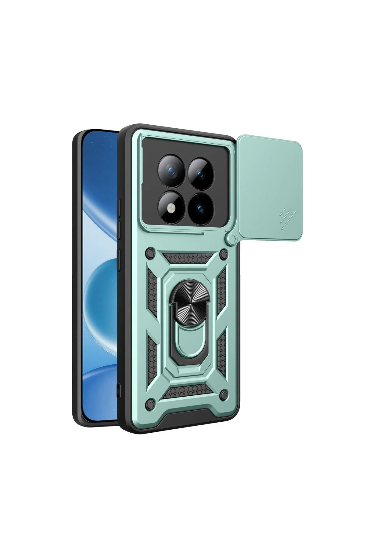 Redmi Note 15 4G-5G İçin Uyumlu Sürgülü Korumalı Yüzüklü Standlı Magnetic Tpu Tank Kapak