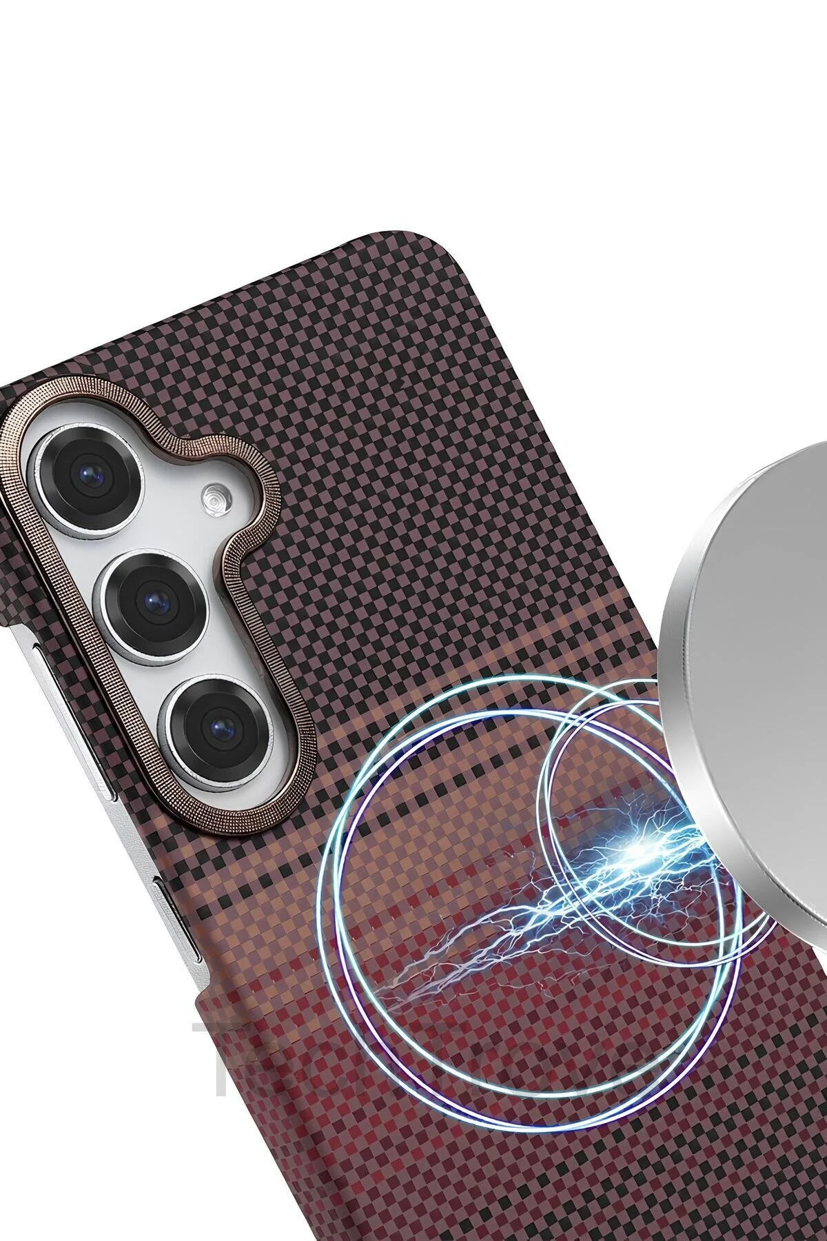 Samsung Galaxy A17 Kılıf Karbon Desenli Magsafe Özellikli Lüx Kapak