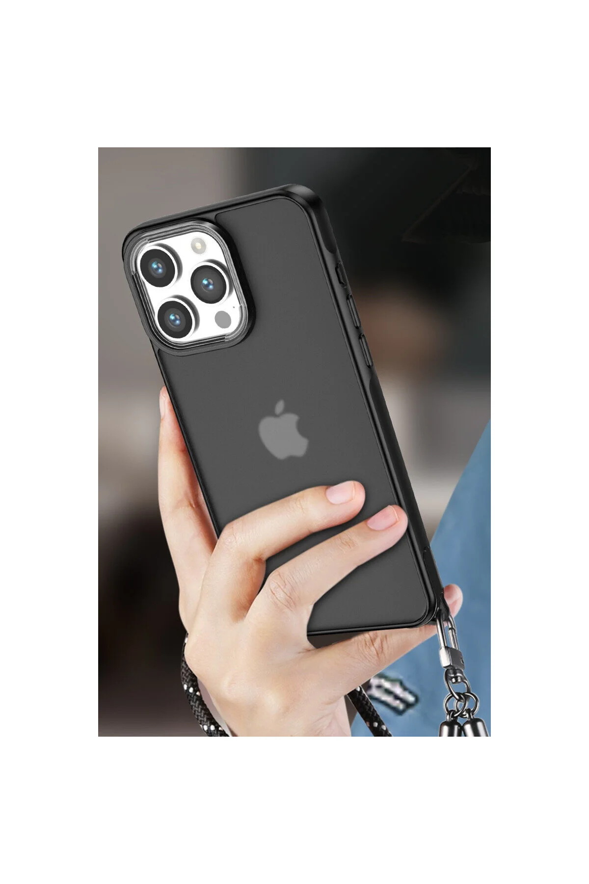 iPhone 12 Pro Max İçin Uyumlu Buzlu Tasarım Sararmaz Tpu Kılıf