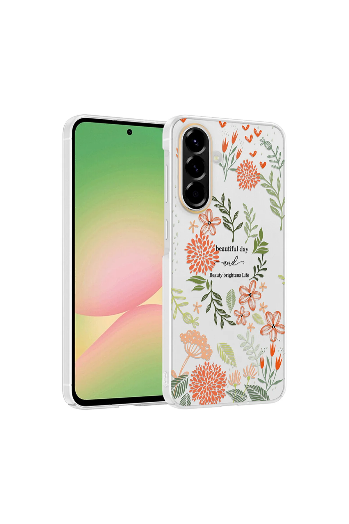 Samsung Galaxy A57 Uyumlu Desenli Şeffaf Kılıf Kamera Korumalı İnce Kapak