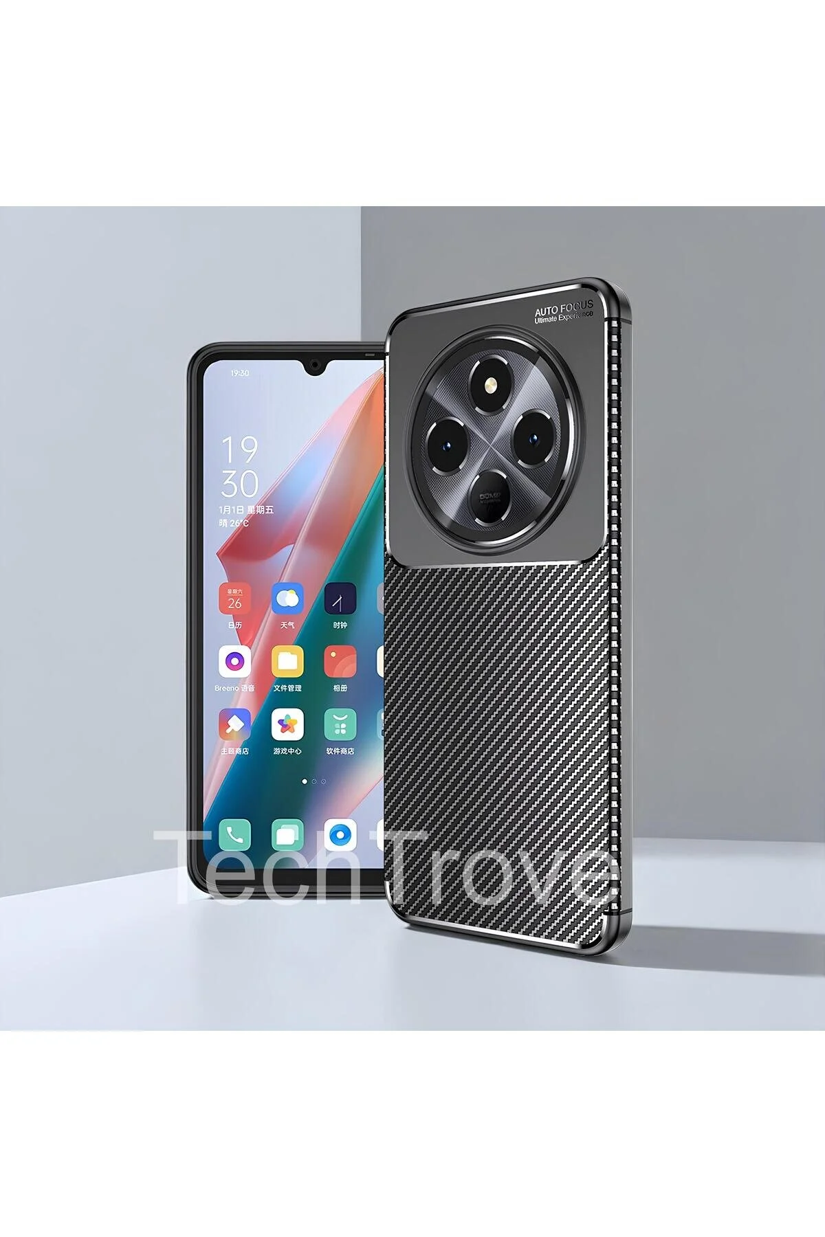 Xiaomi Redmi 14C Kılıf Kamera Korumalı Darbe Emici Karbon Fiber Desenli Renk Atmaz Silikon Kapak