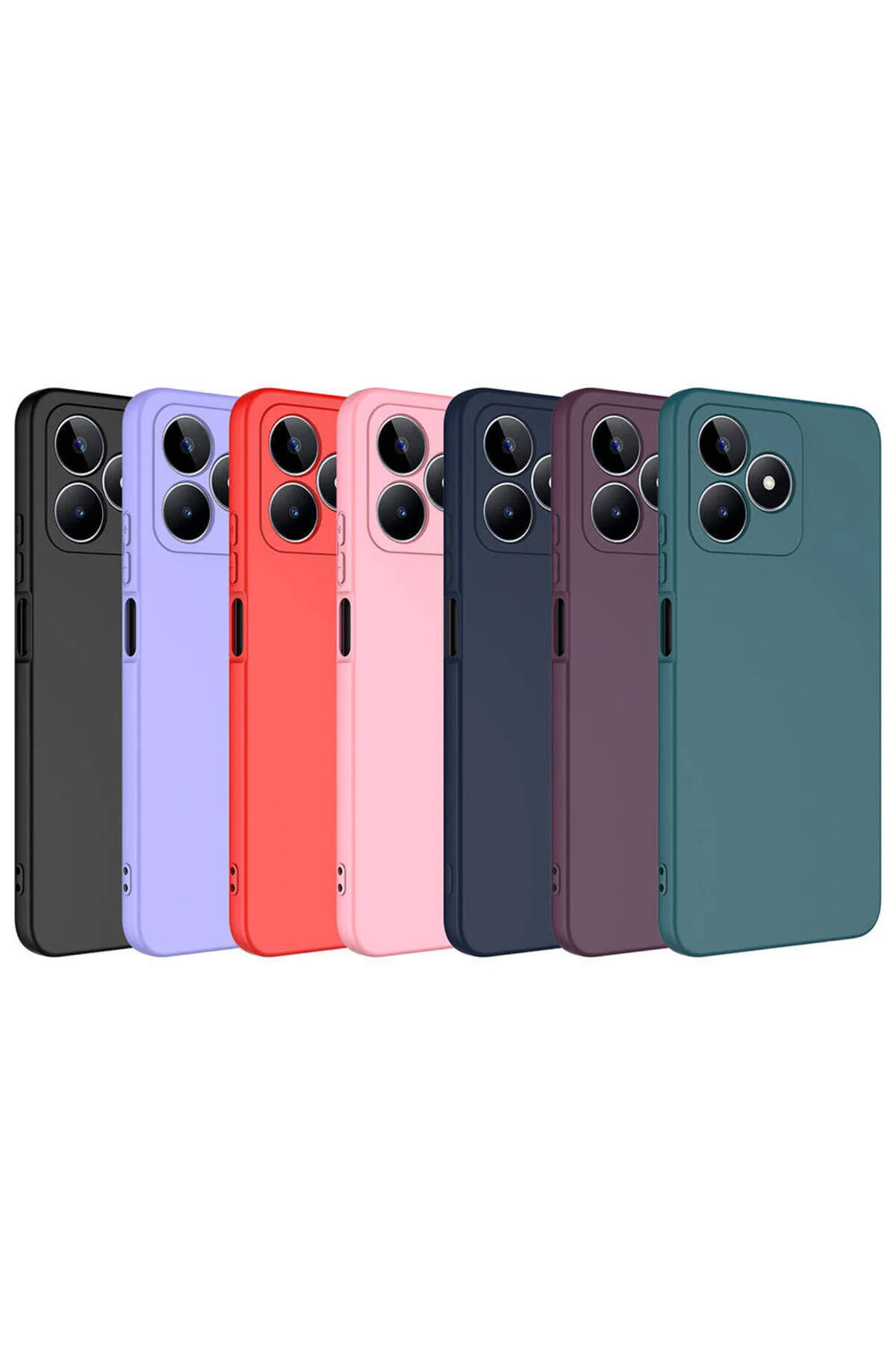 Realme C53 Uyumlu İçi Kadife Kamera Korumalı Renkli Silikon Kılıf