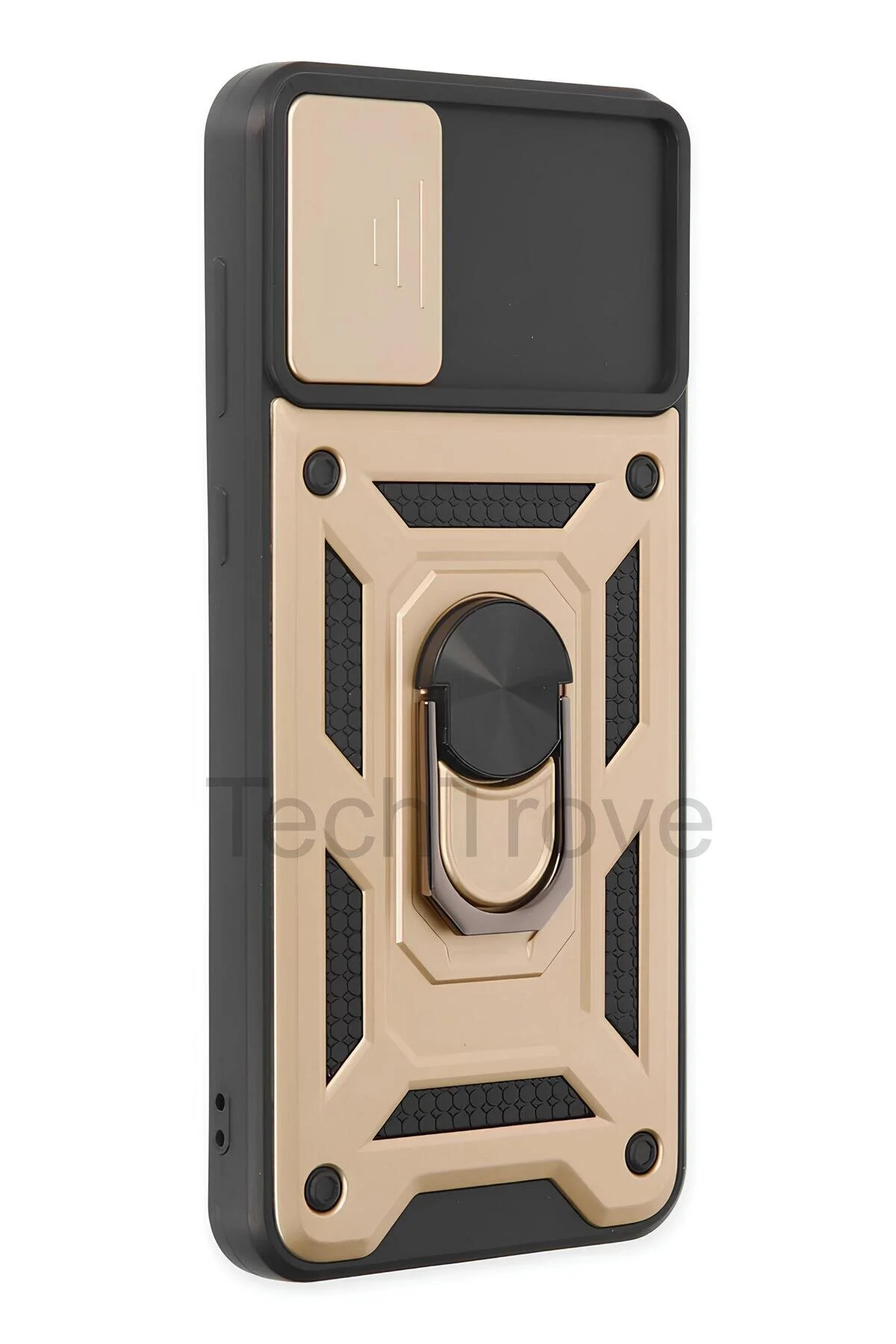 Samsung Galaxy A04 Kılıf Sürgülü Kamera Korumalı Yüzüklü Stand Olabilen Magnetic Tpu Tank Kapak