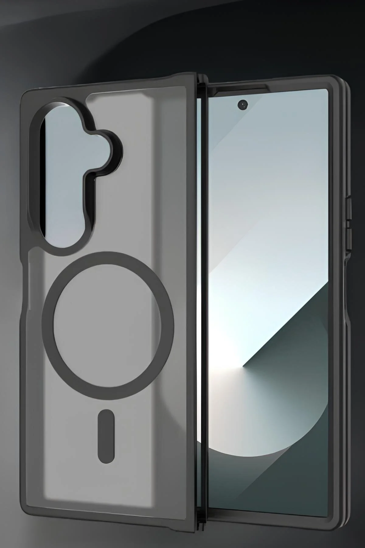 Samsung Galaxy Z Fold 7 Uyumlu Kılıf Renkli Buzlu Tasarım Sararmaz Magsafe Uyumlu Kılıf