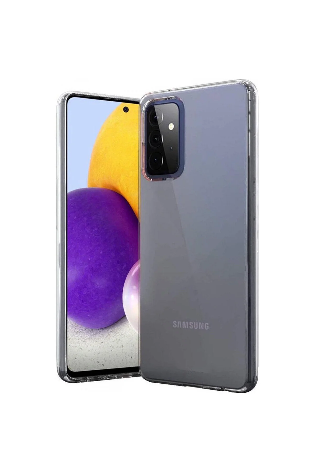 Samsung Galaxy A72 İçin Uyumlu Darbe Emici Yumuşak Ultra İnce Sararmaz Şeffaf Kılıf