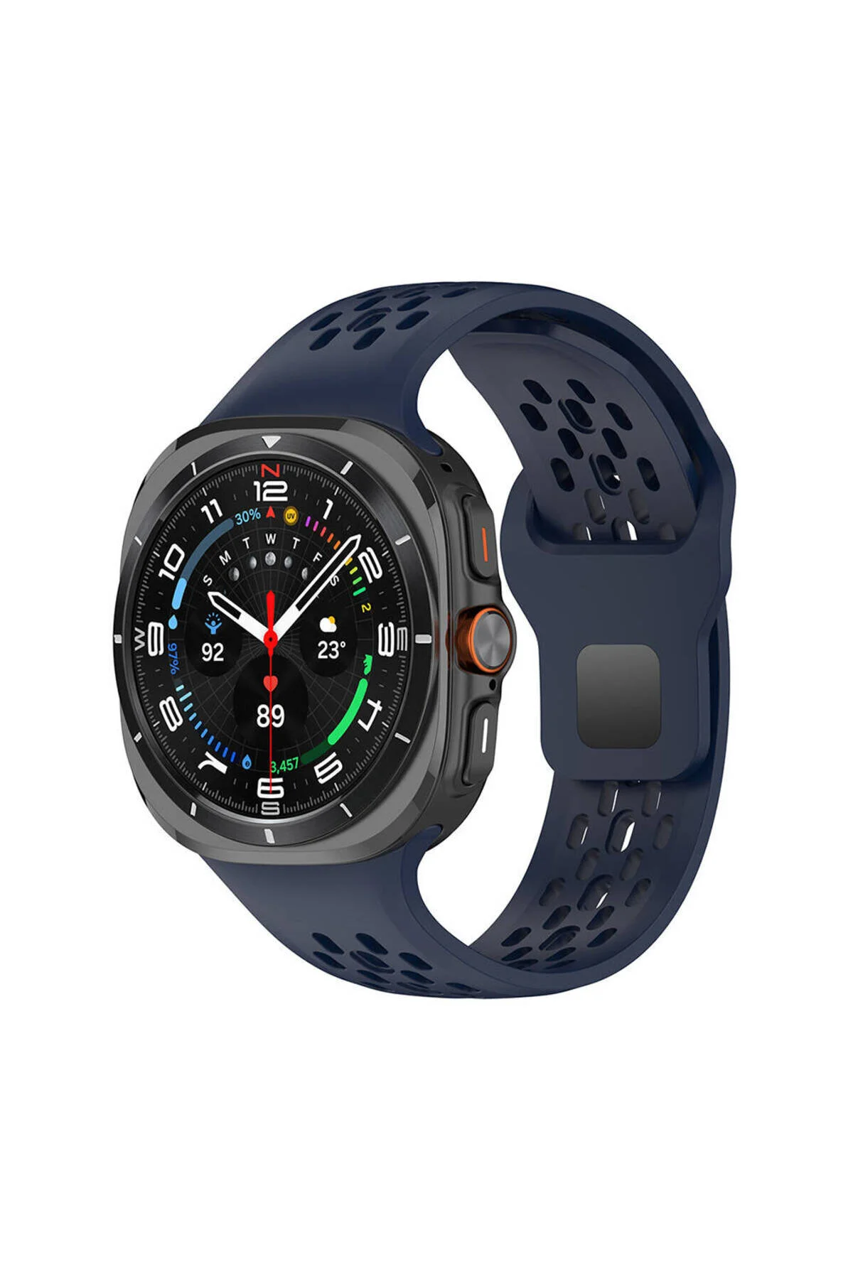 Galaxy Watch Ultra 47mm İçin Uyumlu Delikli Tasarım Silikon Kordon
