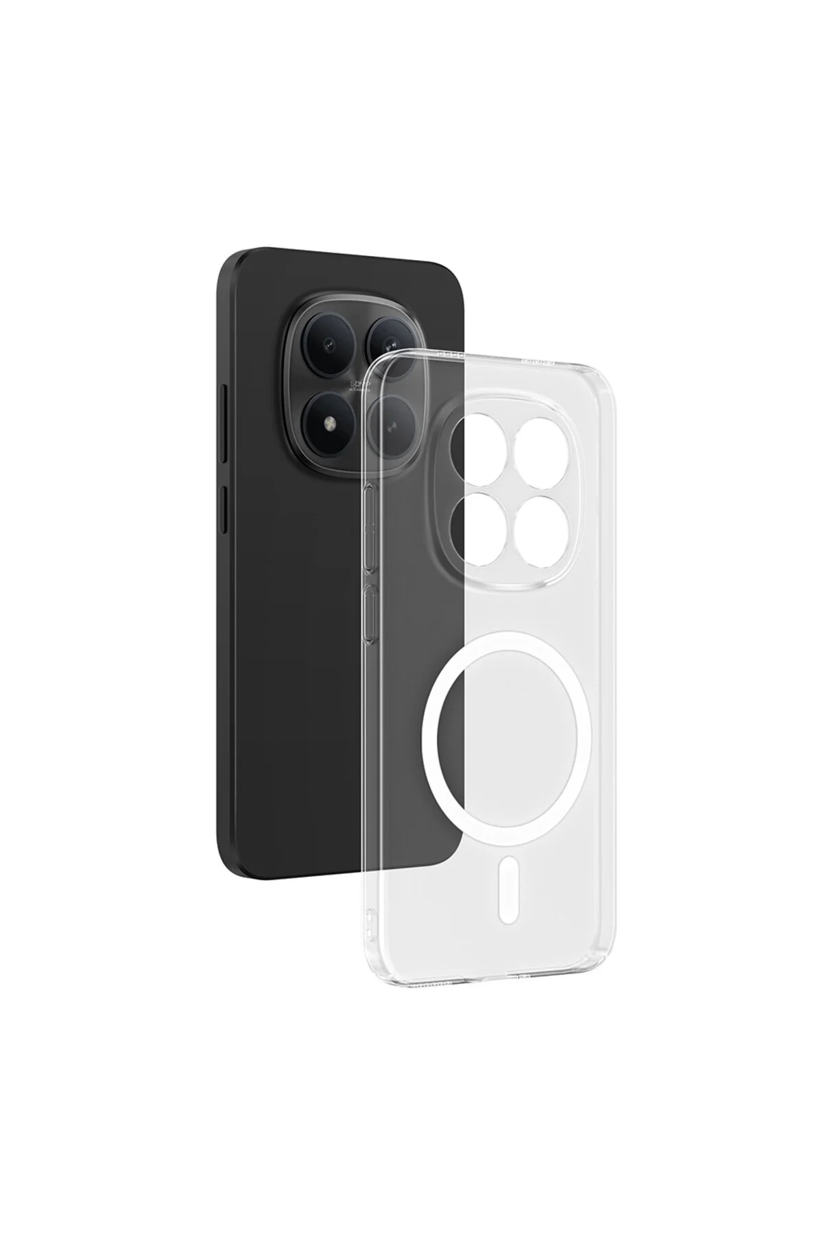 Poco M8 Pro İçin Uyumlu Kamera Korumalı M-Safe Şarj Özellikli Şeffaf Sert PC Kapak