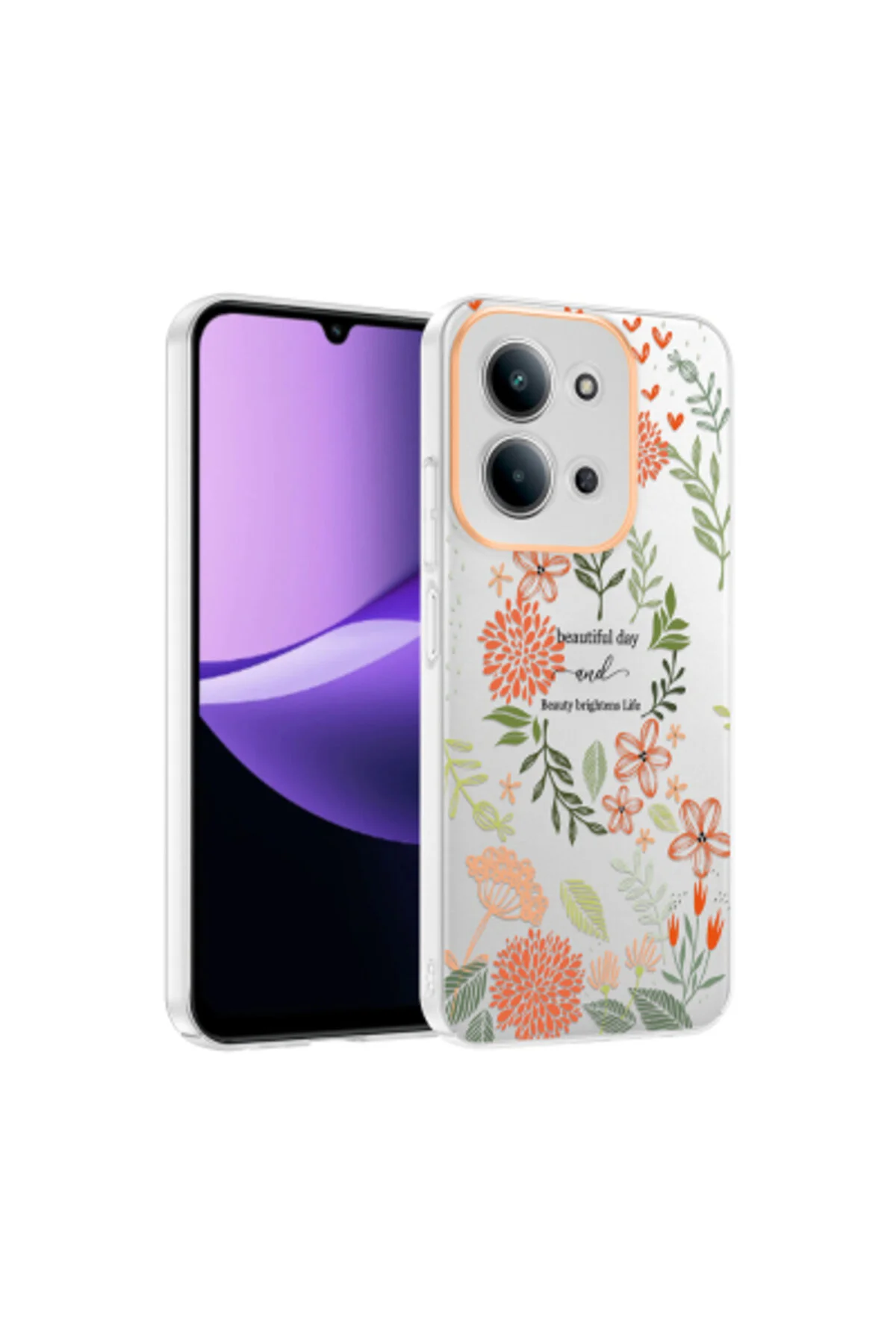 Redmi 15C Uyumlu Desenli Şeffaf Kılıf Kamera Korumalı İnce Kapak