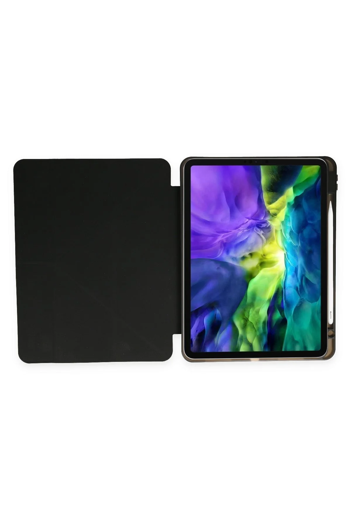iPad Pro 9.7 Uyumlu Kılıf Kalem Bölmeli Uyku Modlu Smart Case - Siyah