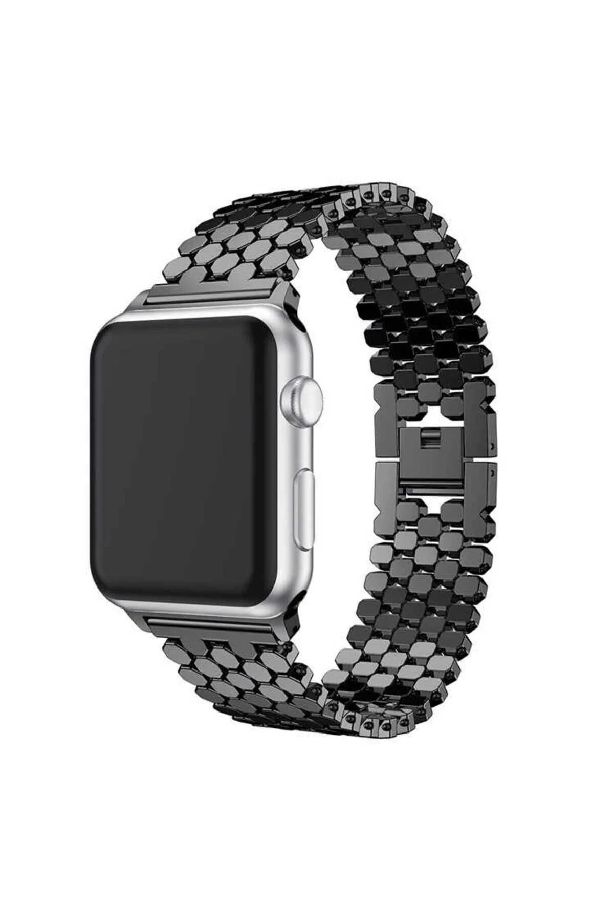 Watch 42mm İçin Uyumlu Metal Bal Peteği Tasarım Kordon