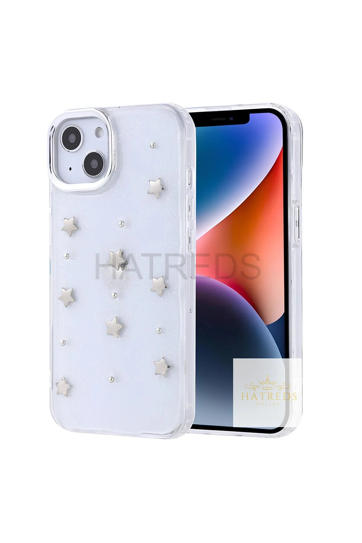 Apple iPhone 16 Plus Kılıf Kamera Koruma Çıkıntılı Metalik Çıkartma Figürlü Şeffaf Tasarım Kapak