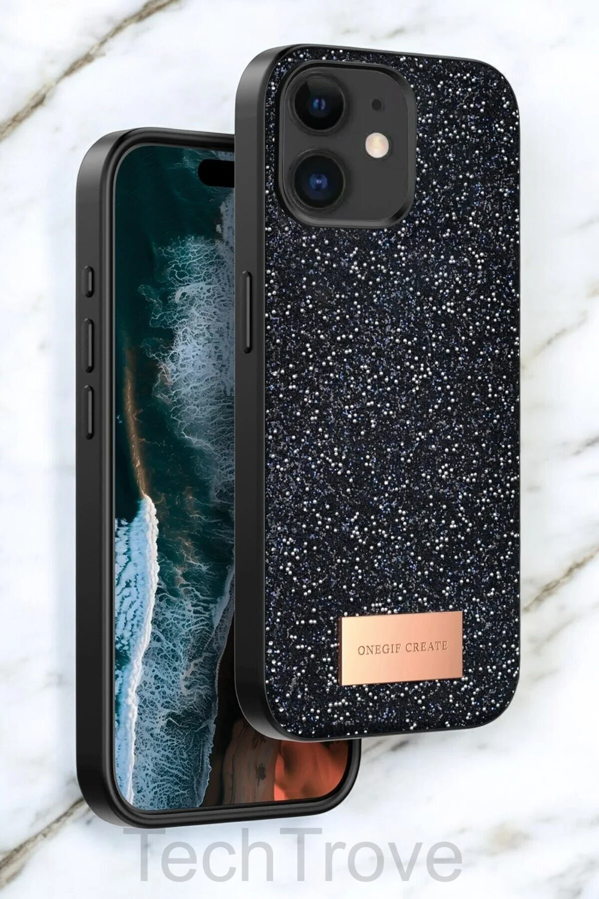 iPhone 11 Kılıf Parlak Mozaik Taşlı Simli Tasarımlı Diamond Lüks Kapak