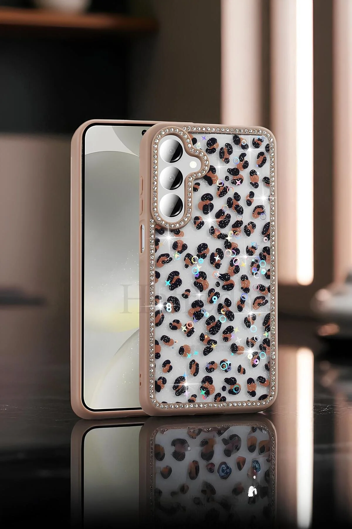 Galaxy A16 Kılıf Taşlı ve Simli Tasarım Azra Kapak