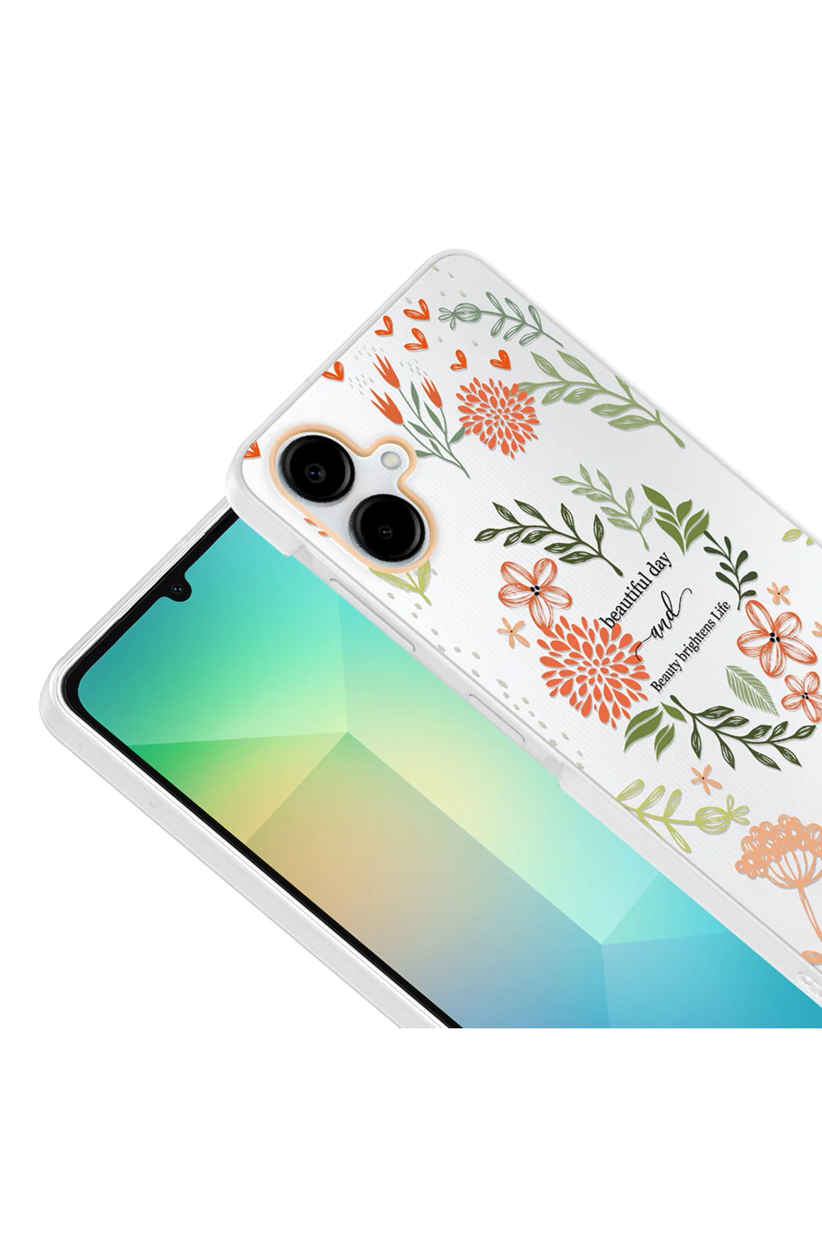 Samsung Galaxy A06 Uyumlu Desenli Şeffaf Kılıf Kamera Korumalı İnce Kapak
