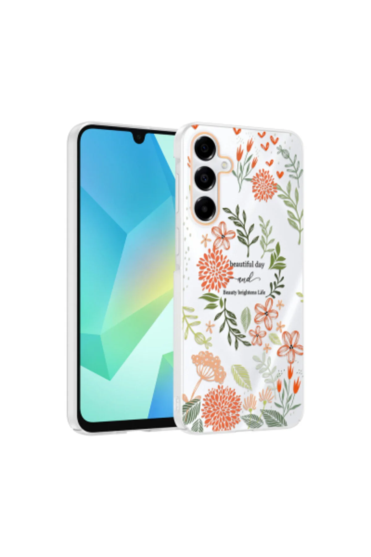 Samsung Galaxy A14 Uyumlu Desenli Şeffaf Kılıf Kamera Korumalı İnce Kapak